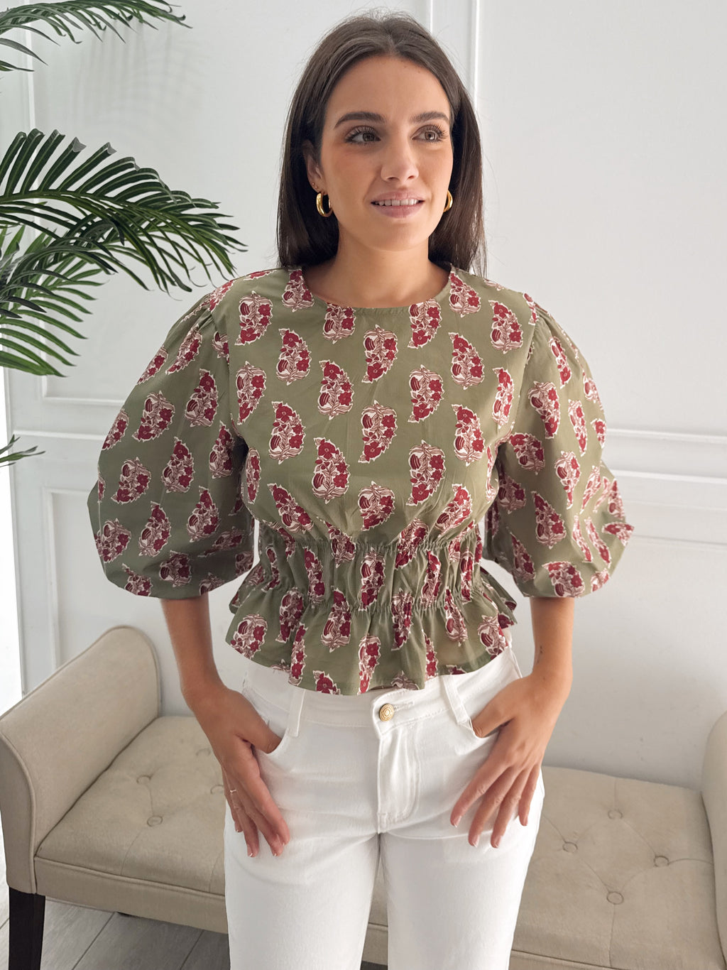 Camisa Mercedes Estampada Verde