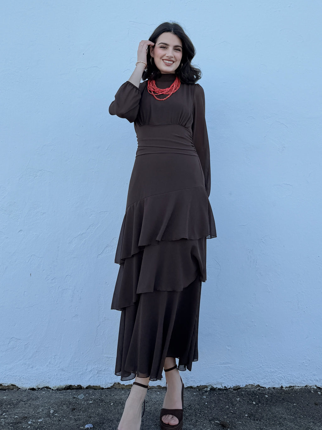 Vestido Paula Marrón