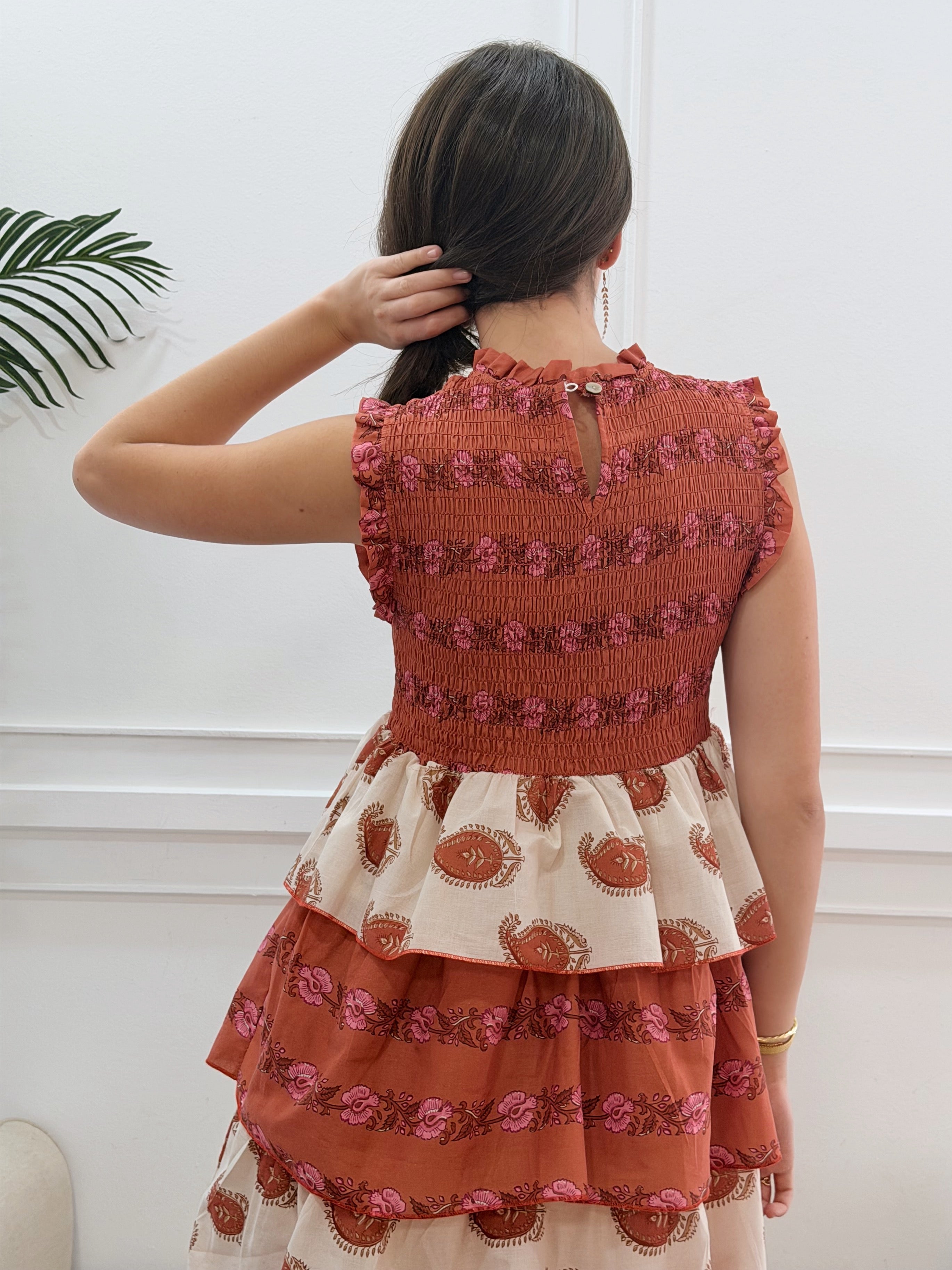 Vestido Antonella Estampado Teja