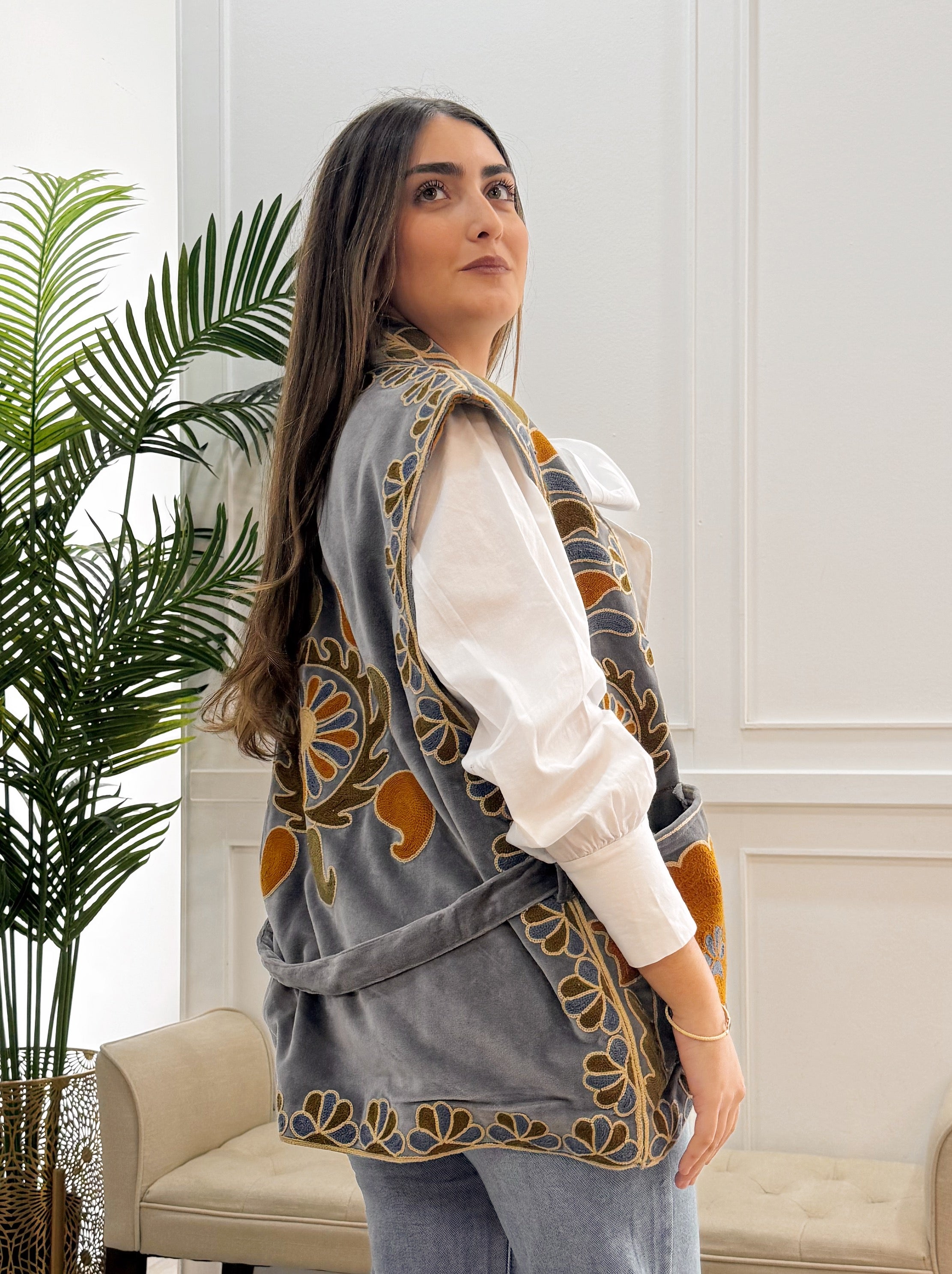 Chaqueta Valentina Azul Sin Mangas