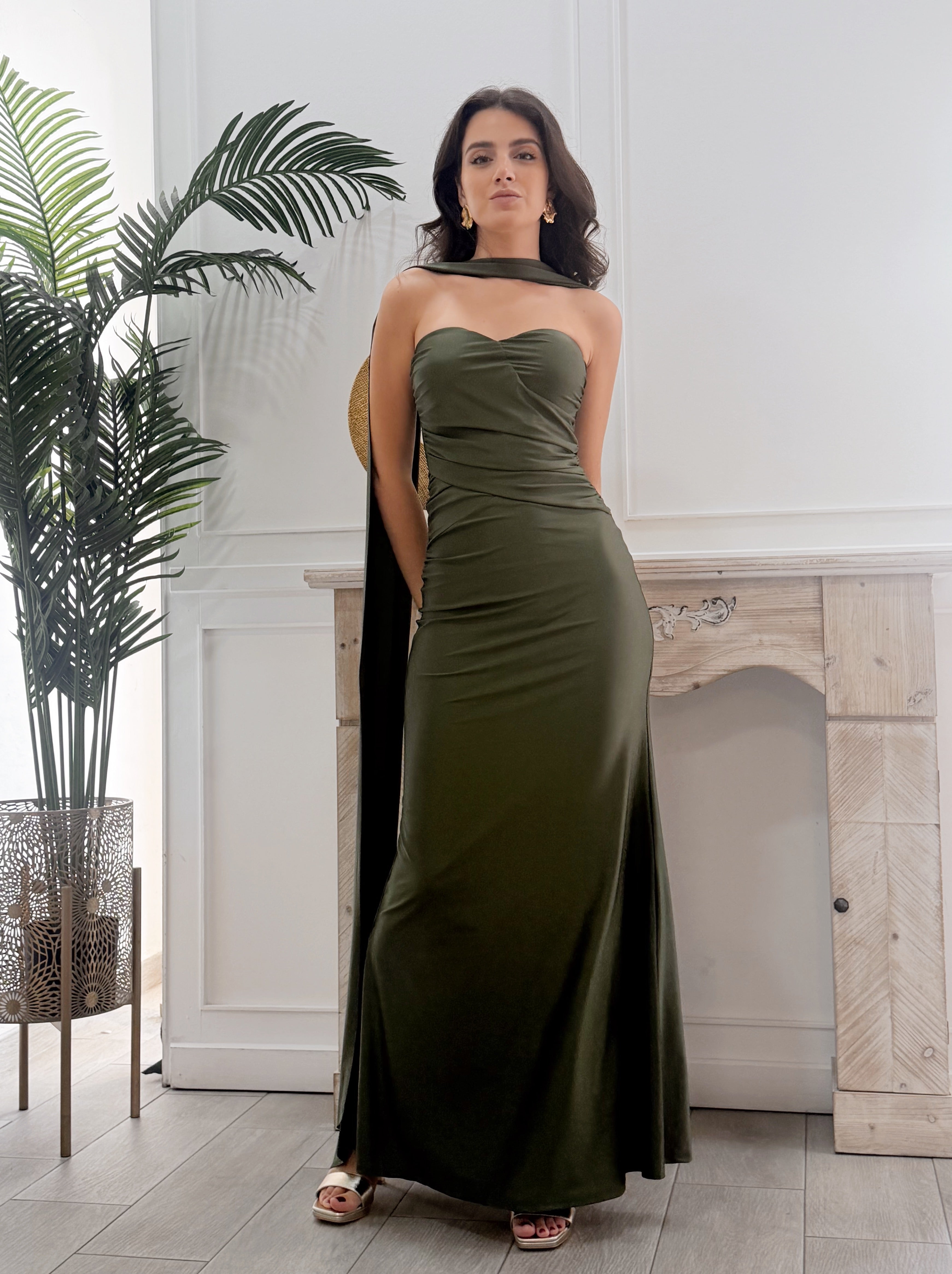 Vestido Carlota Verde Caqui
