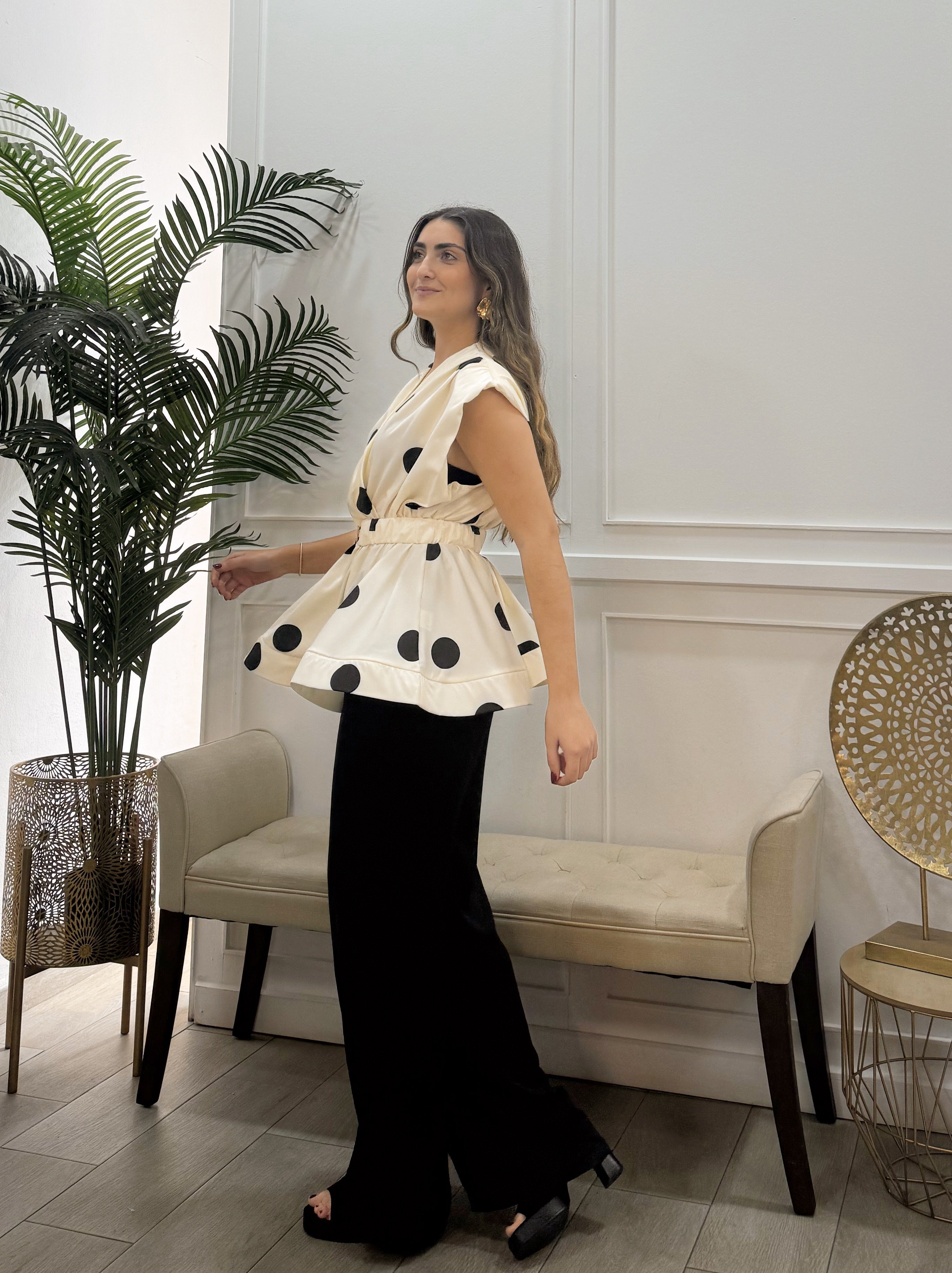 Blusa Lunares Beig