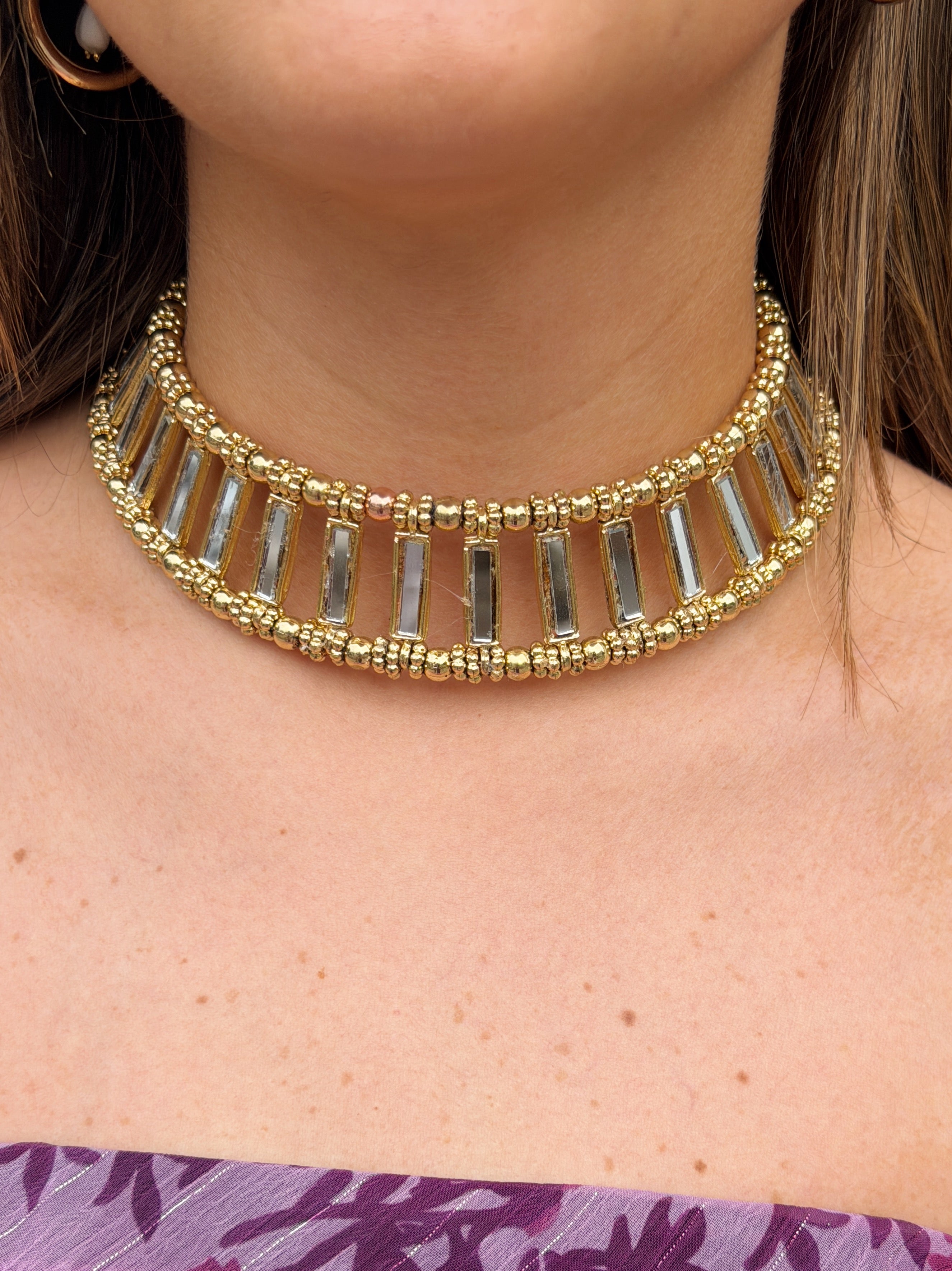 Choker Espejitos Cuadrados