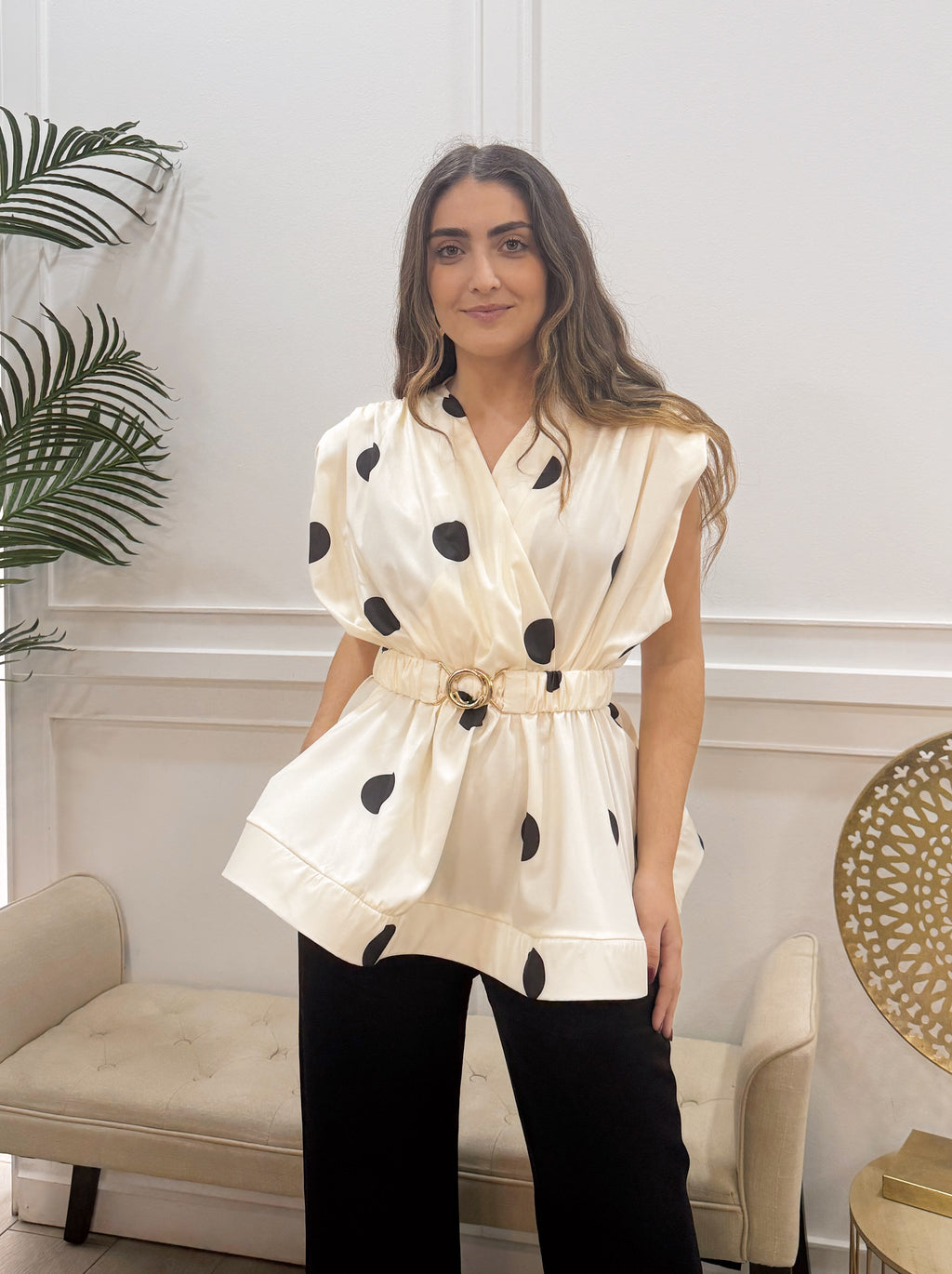 Blusa Lunares Beig