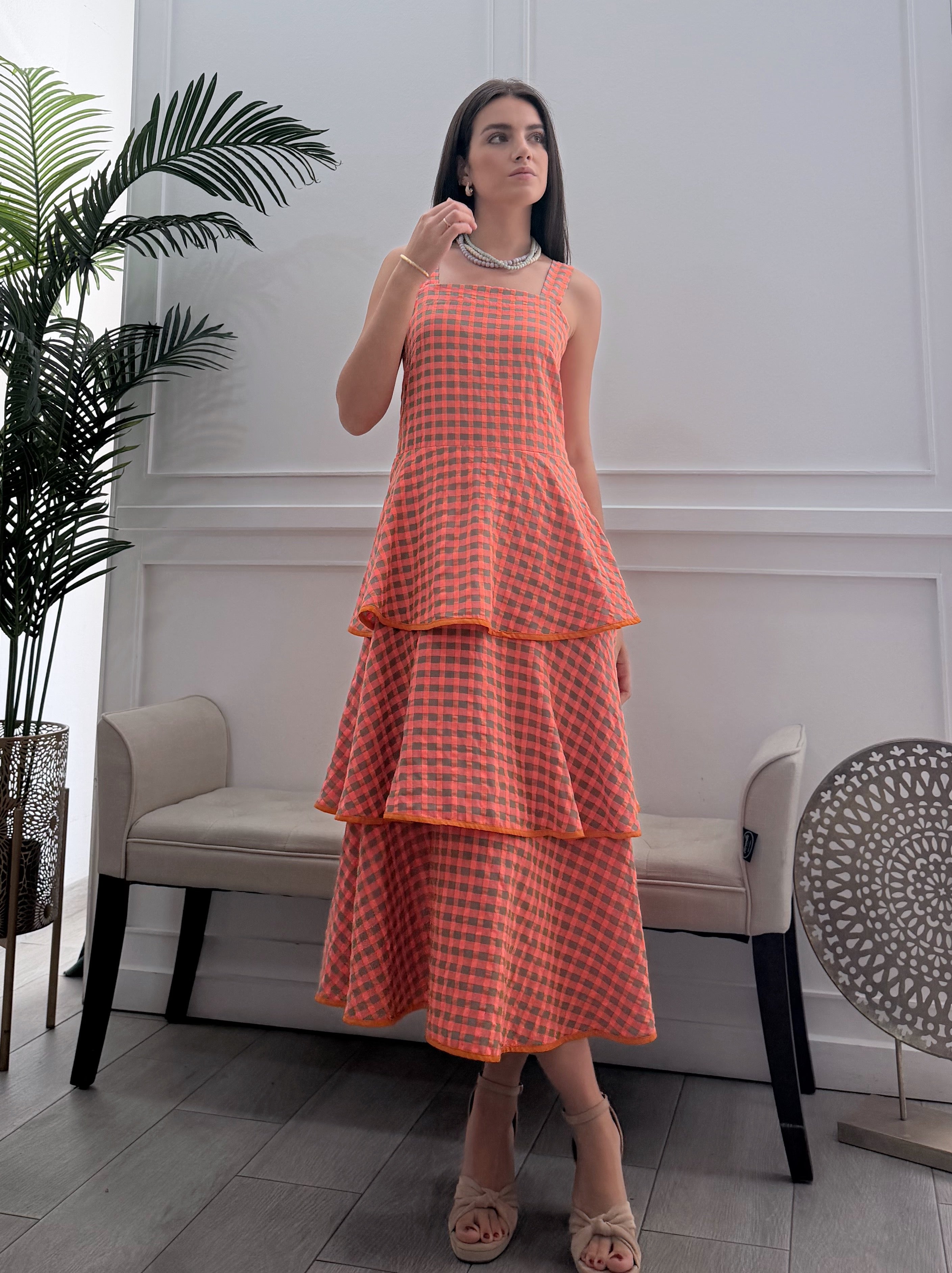 Vestido Vichy Fluor Volantes