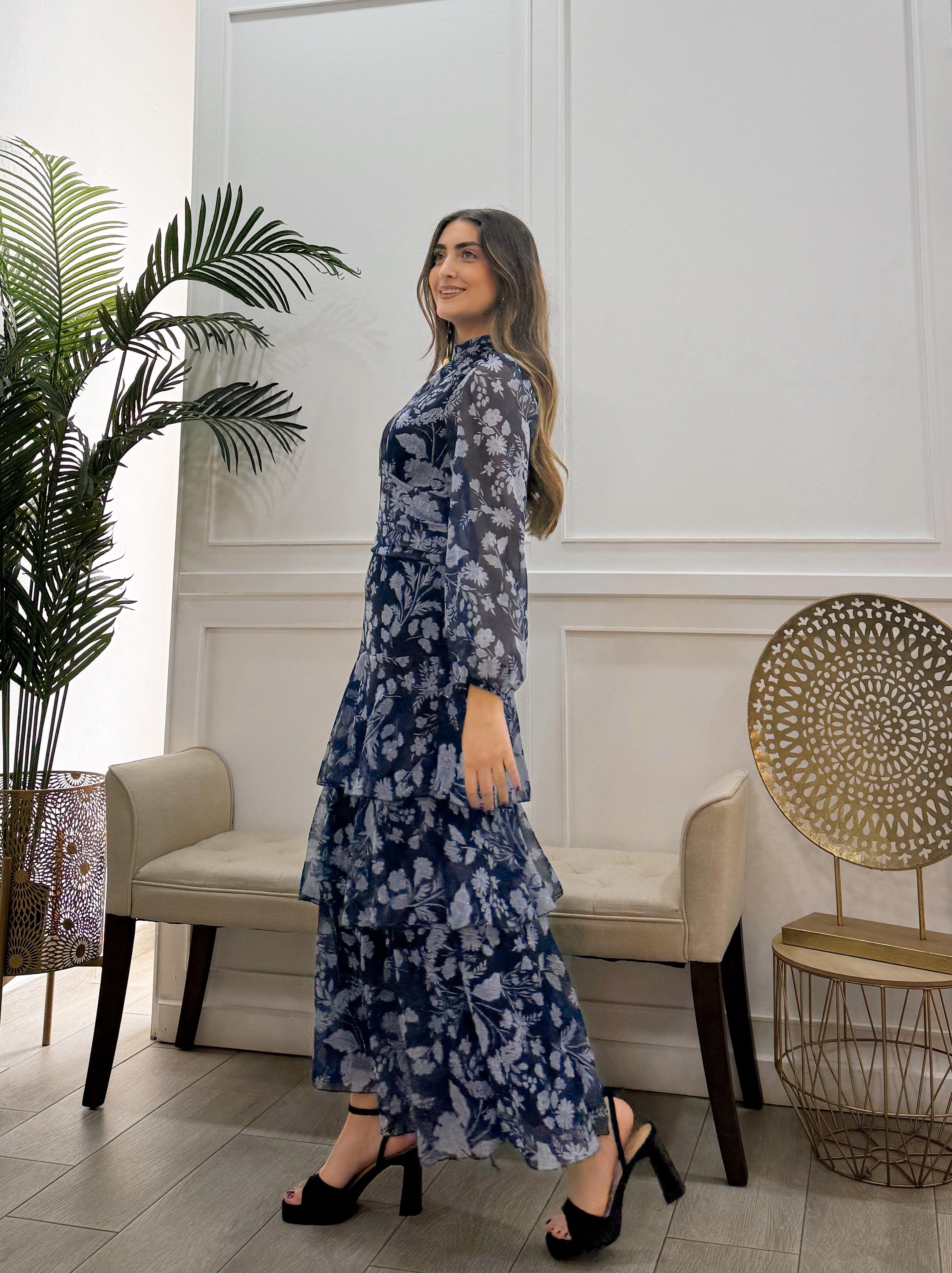Vestido Paula Estampado Azul