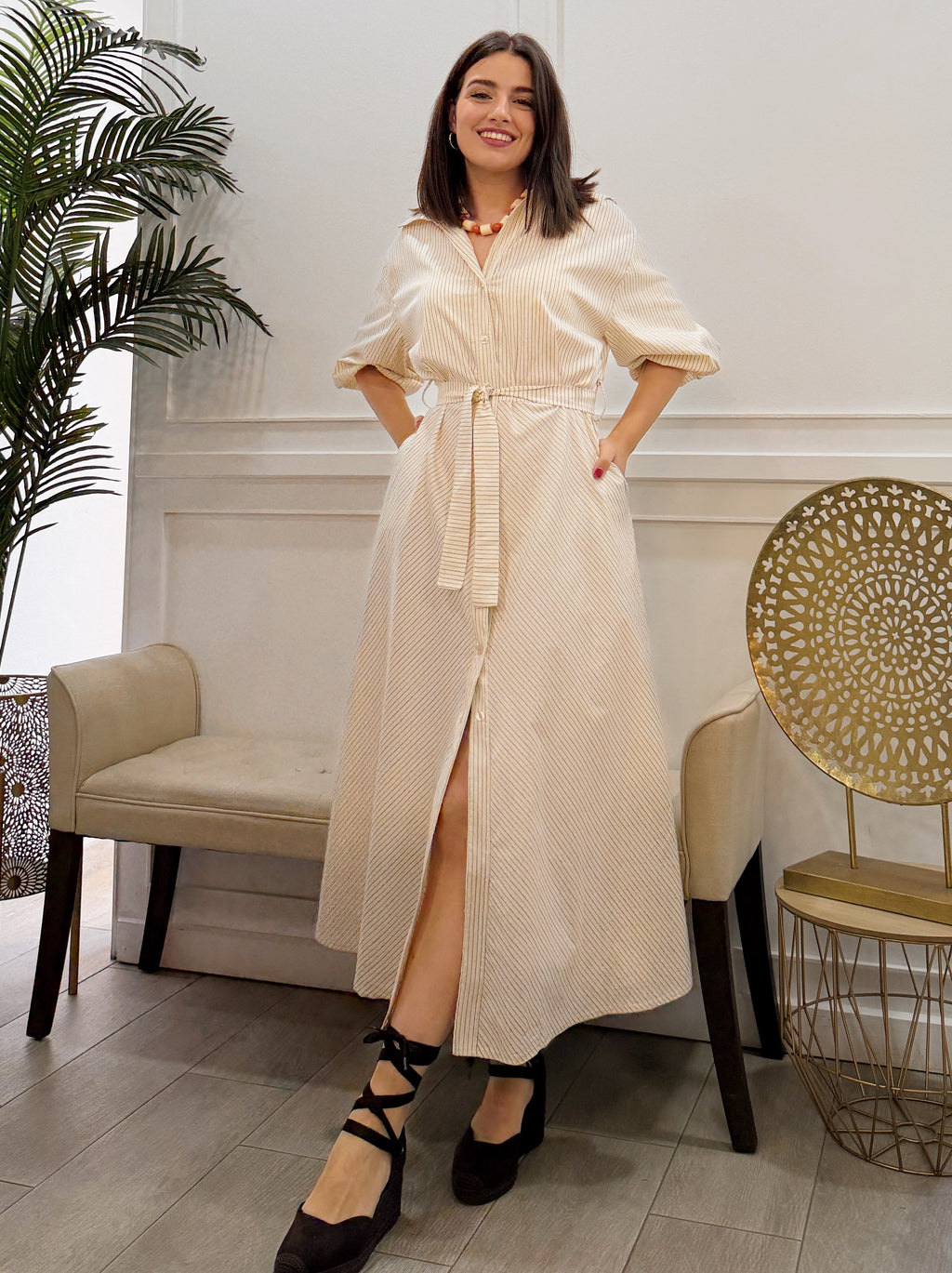 Vestido Cayetana Beig