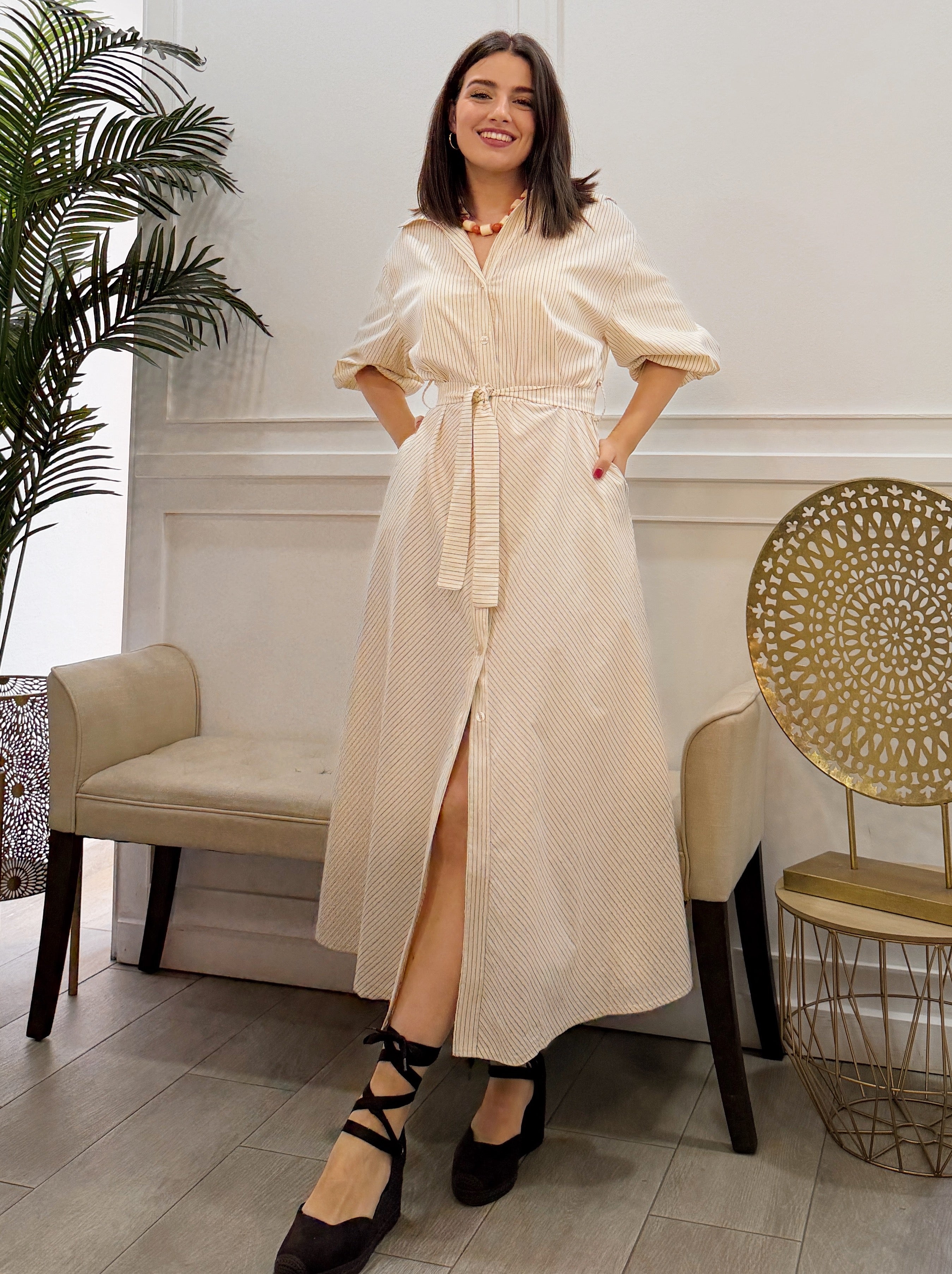 Vestido Cayetana Beig