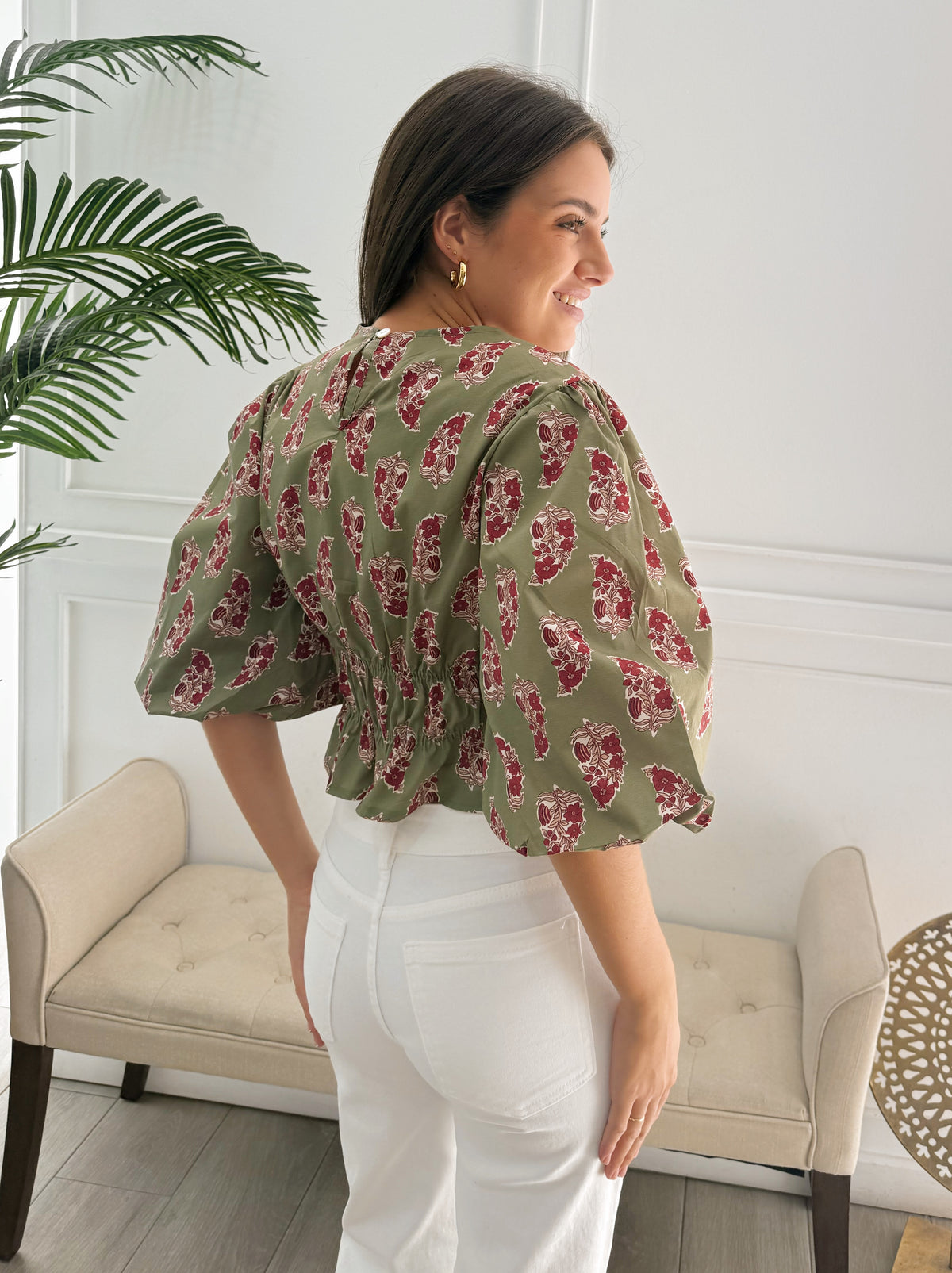 Camisa Mercedes Estampada Verde