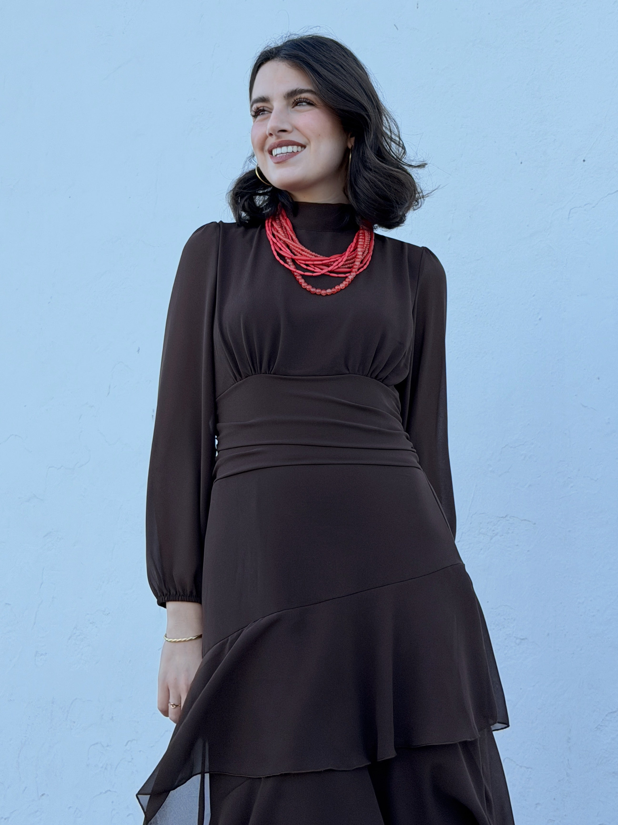 Vestido Paula Marrón