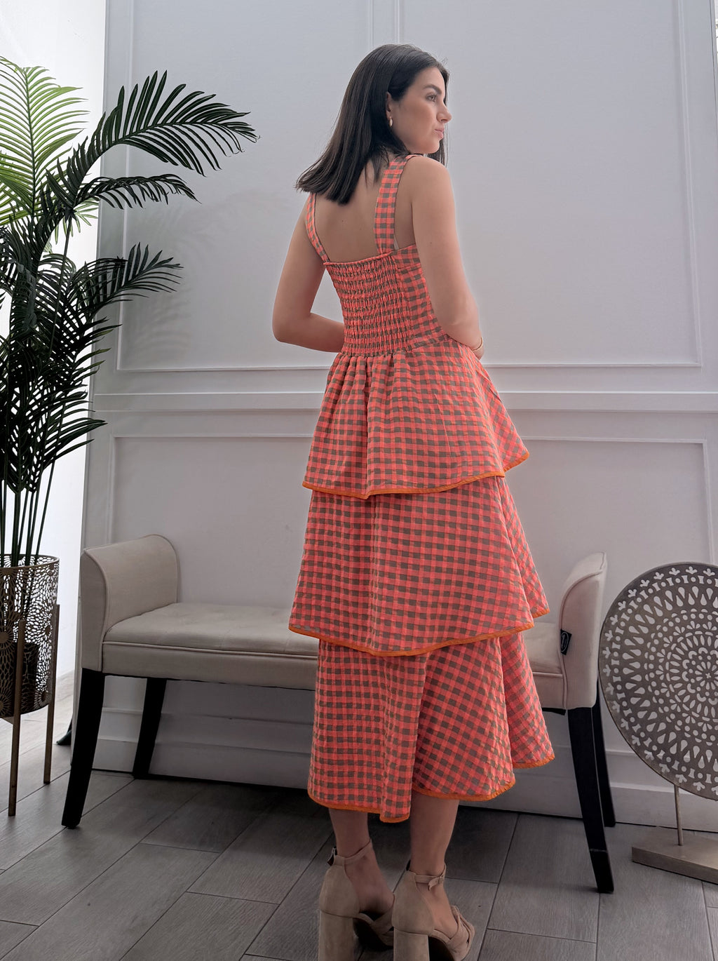 Vestido Vichy Fluor Volantes