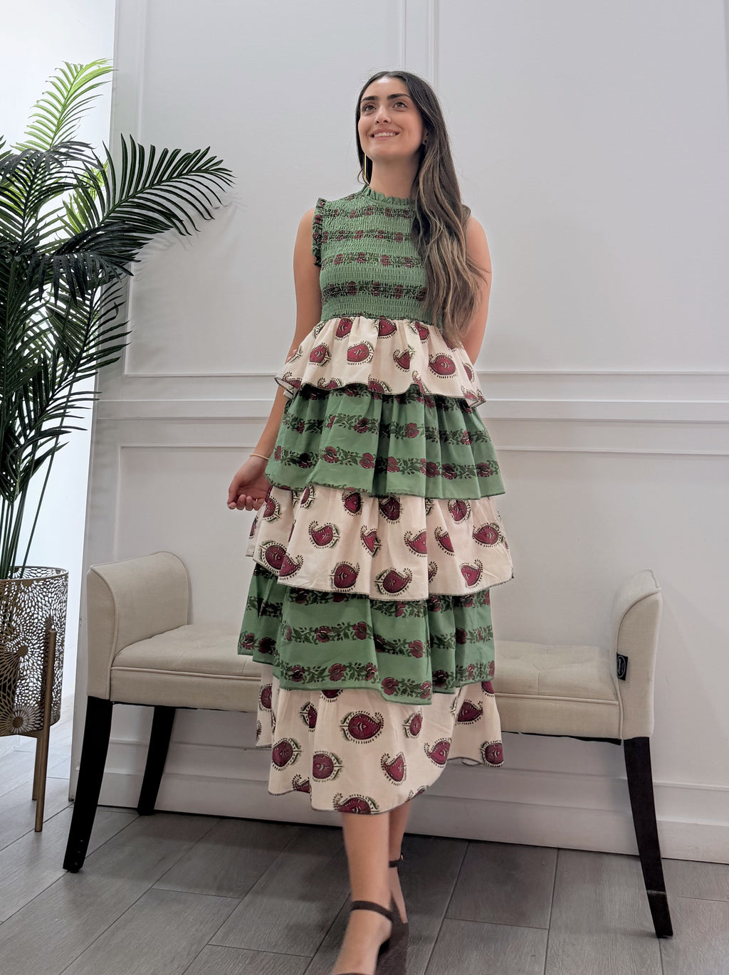 Vestido Antonella Estampado Verde