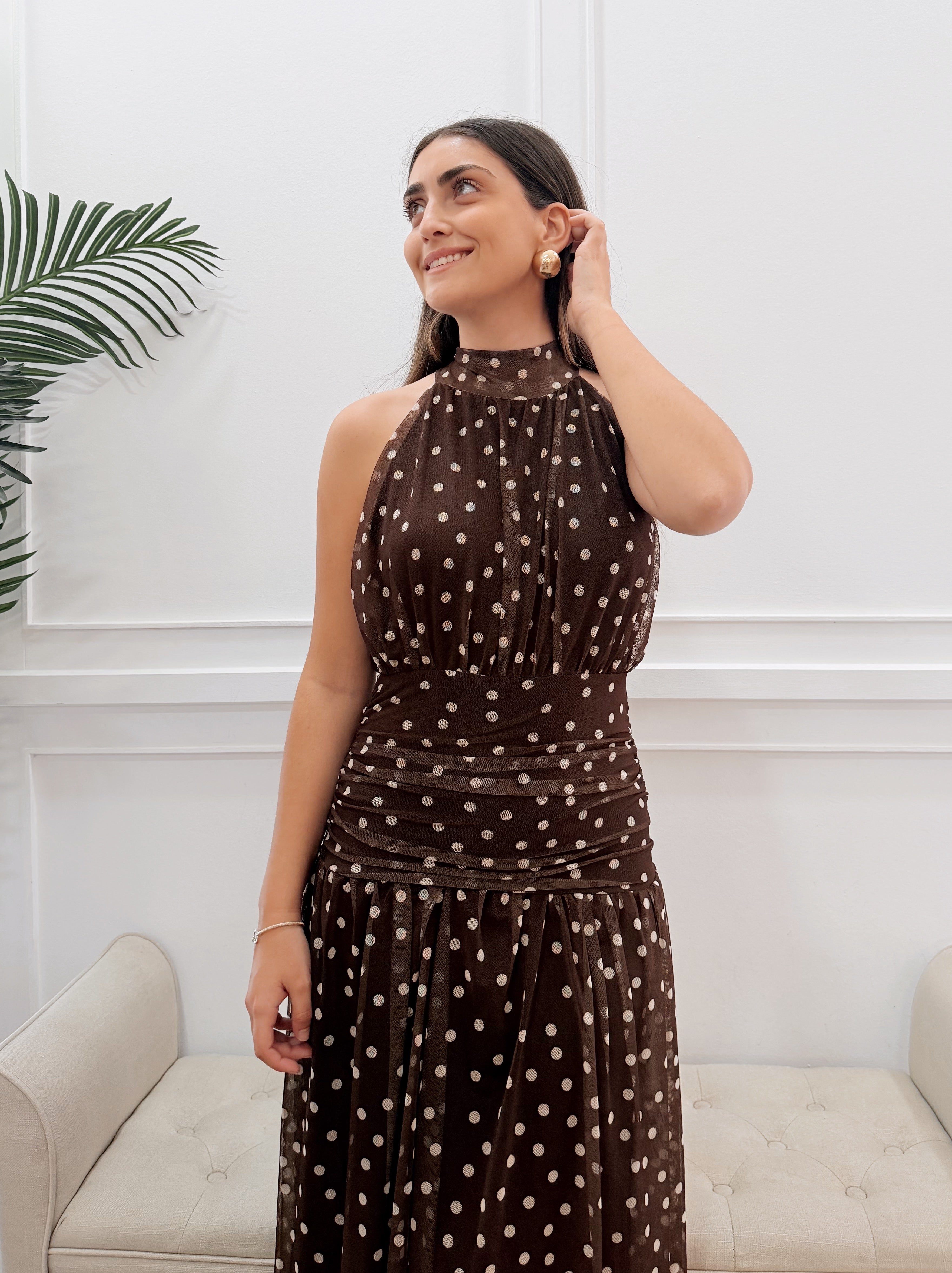 Vestido Thul Lunares Marrón