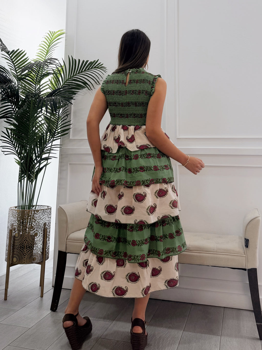 Vestido Antonella Estampado Verde