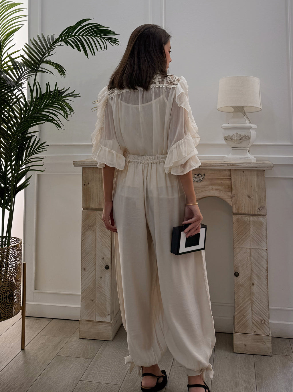 Pantalón Gasa Beige
