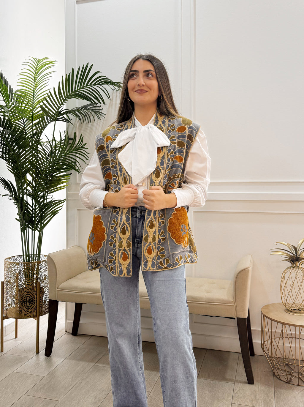 Chaqueta Valentina Azul Sin Mangas