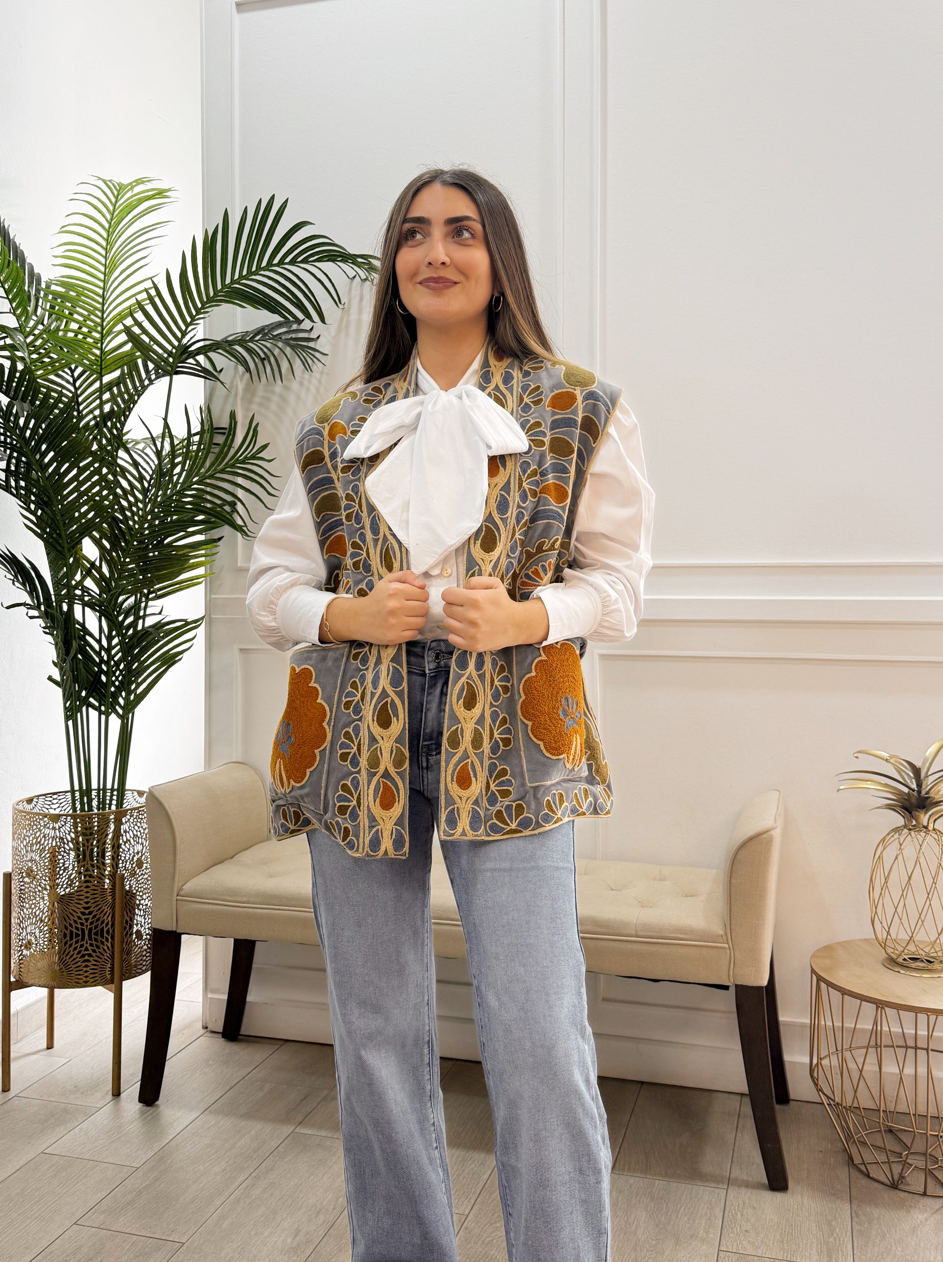 Chaqueta Valentina Azul Sin Mangas