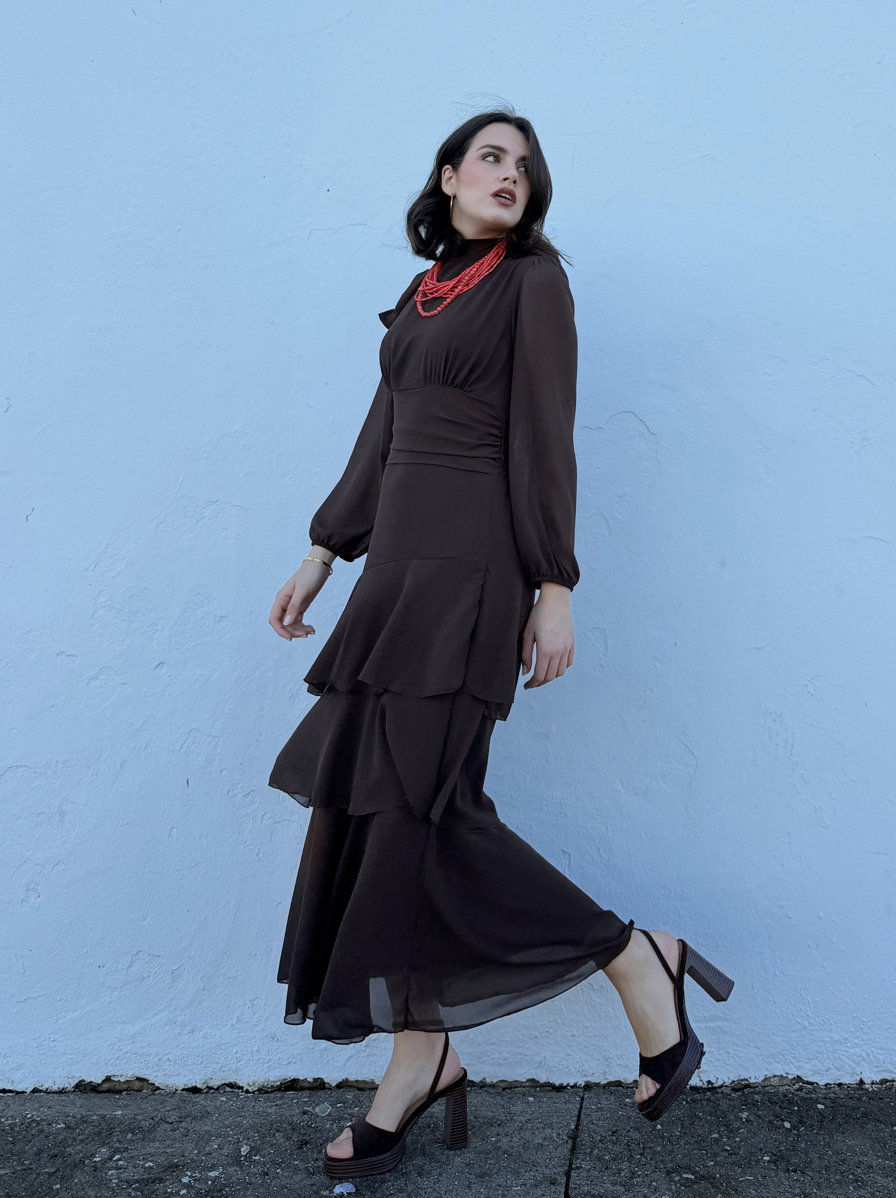 Vestido Paula Marrón