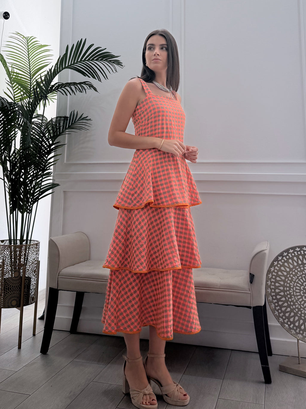 Vestido Vichy Fluor Volantes