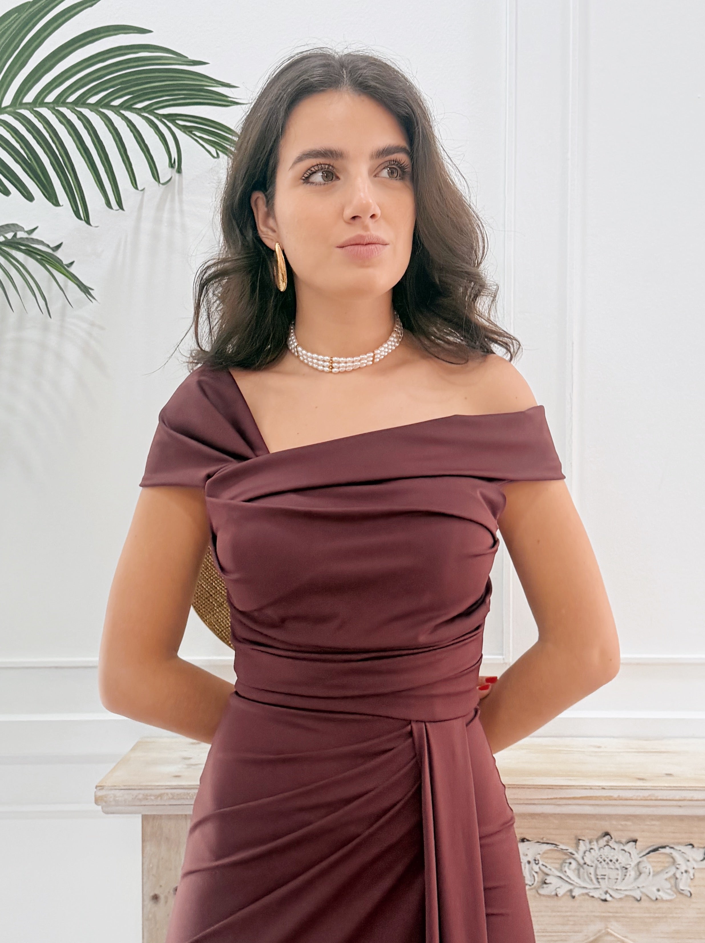 Vestido Cayetana Burdeos
