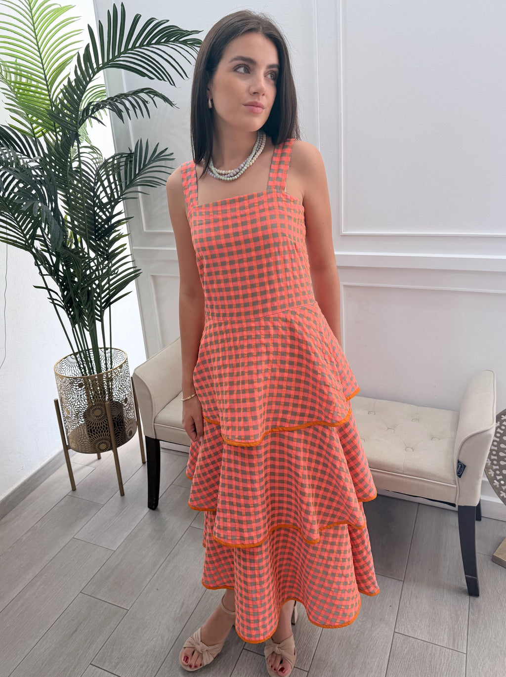 Vestido Vichy Fluor Volantes