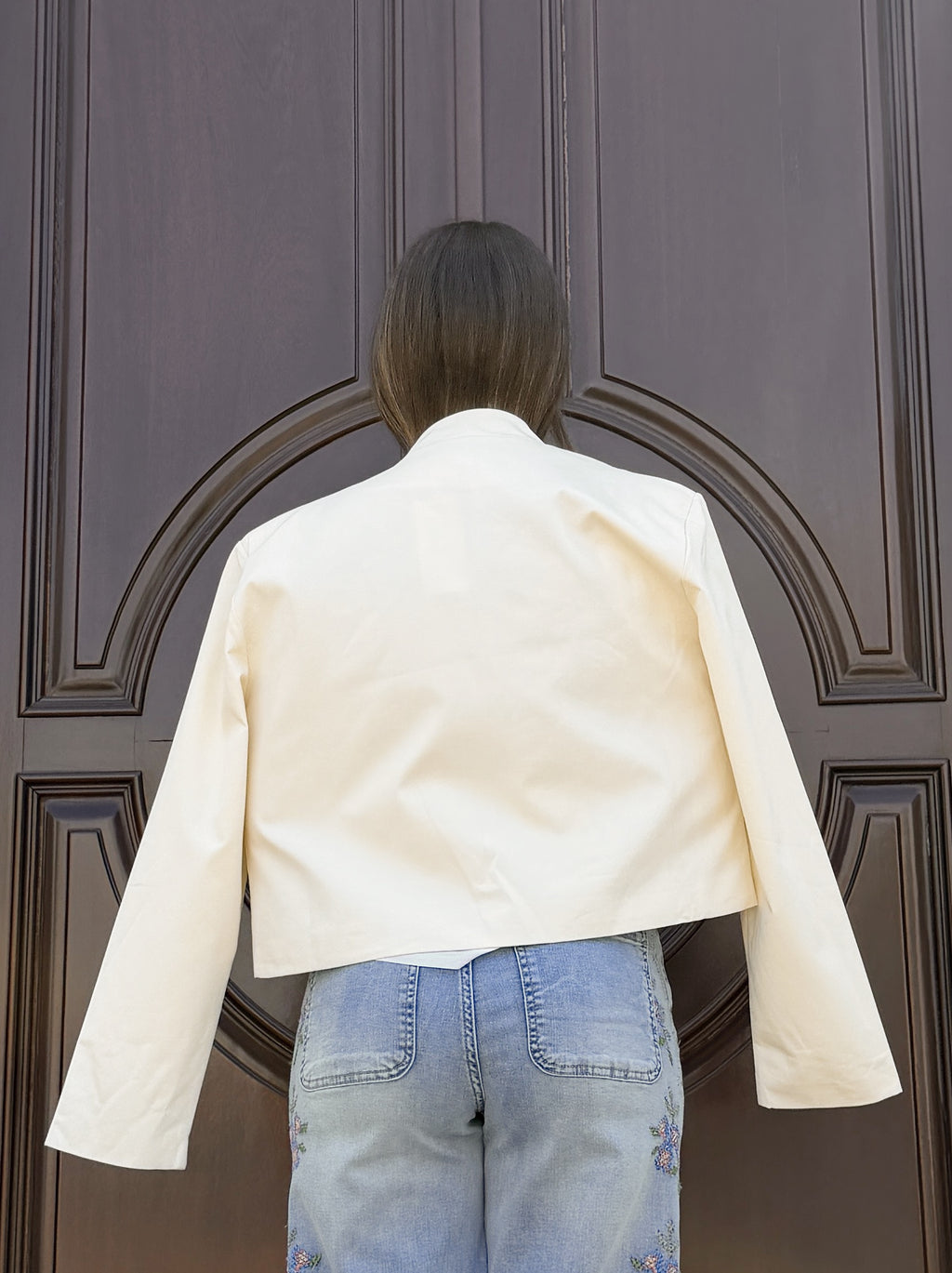 Chaqueta Flowers Beige