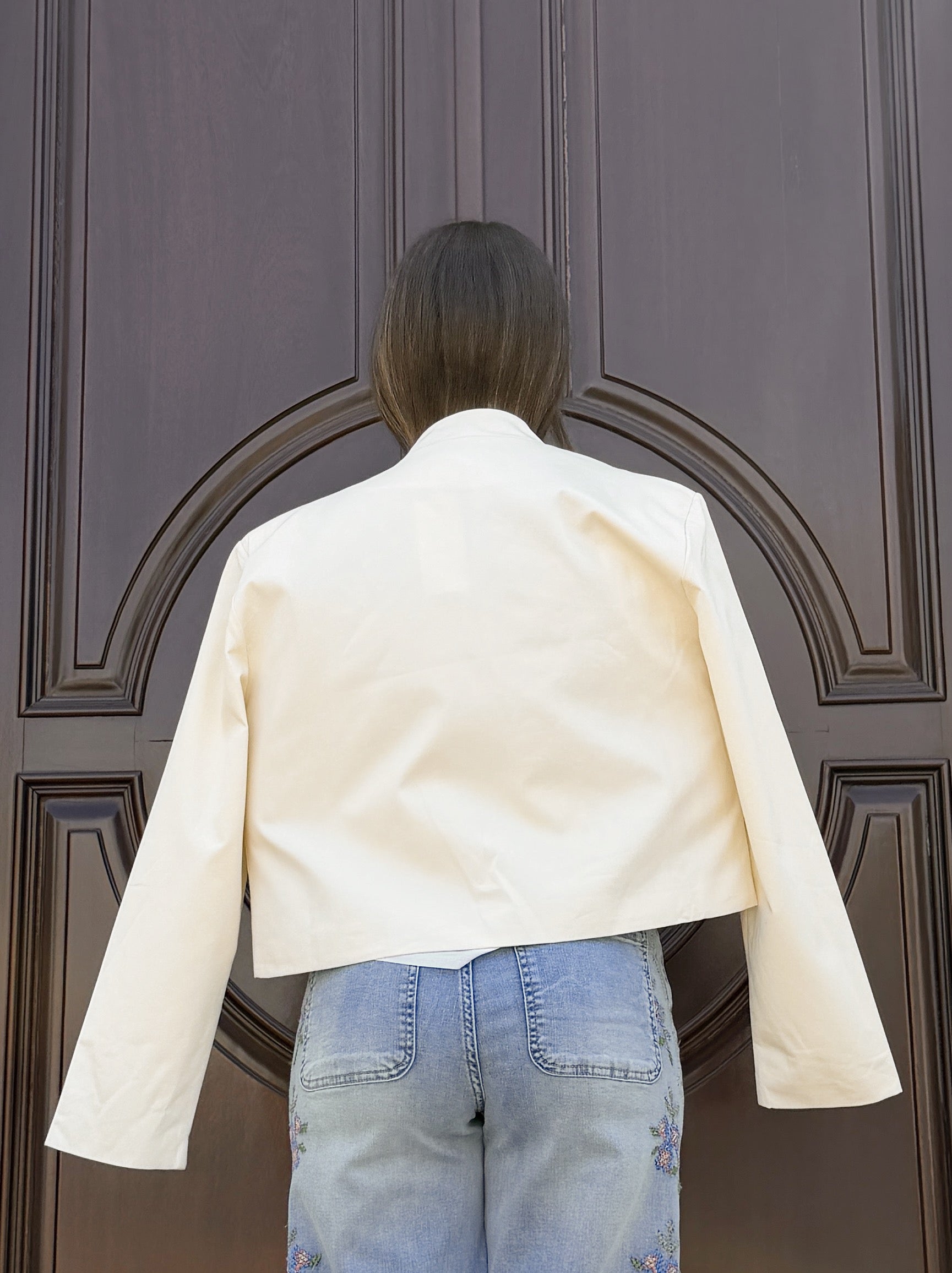Chaqueta Flowers Beige
