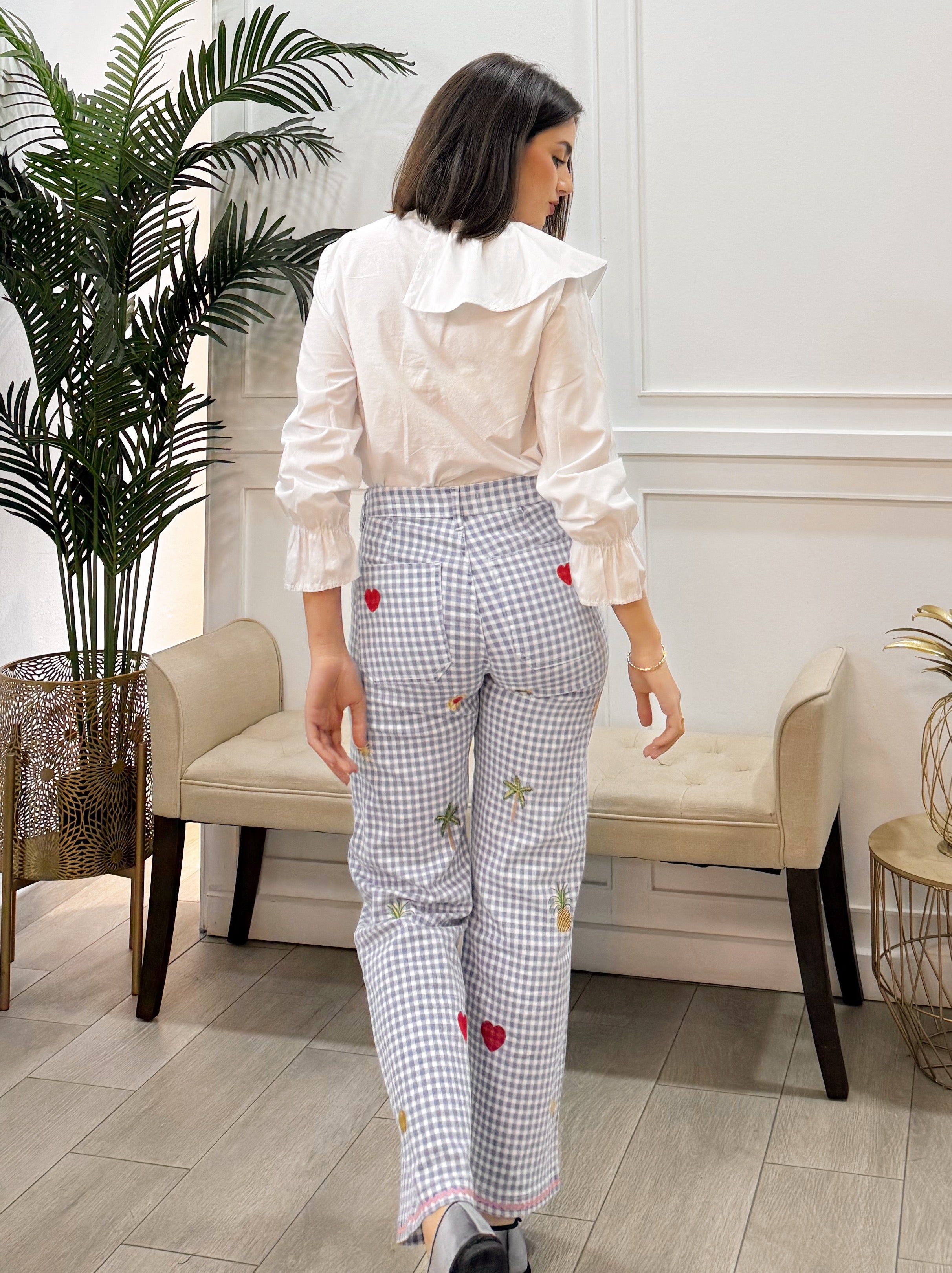 Vaquero Vichy bordados