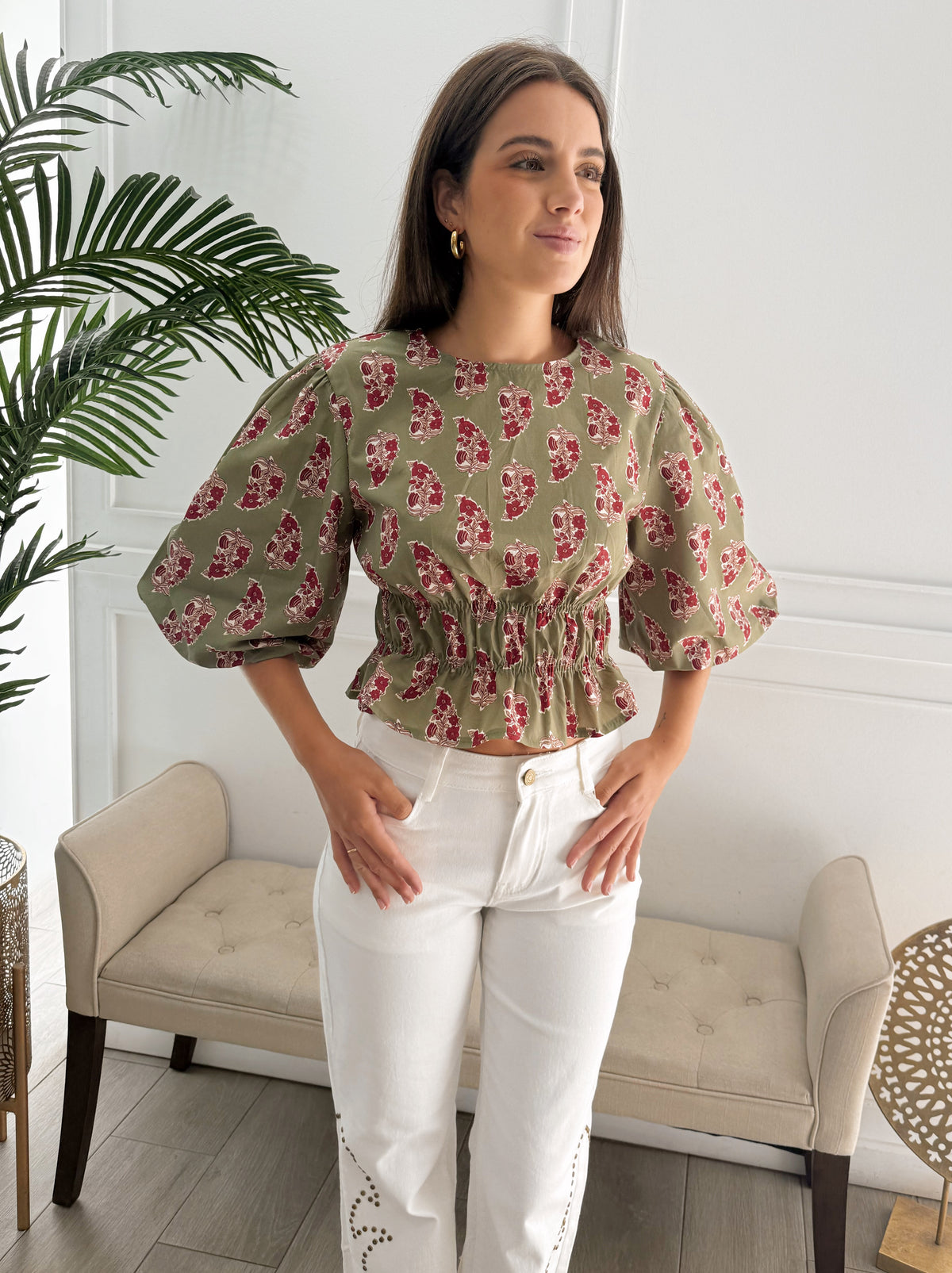 Camisa Mercedes Estampada Verde