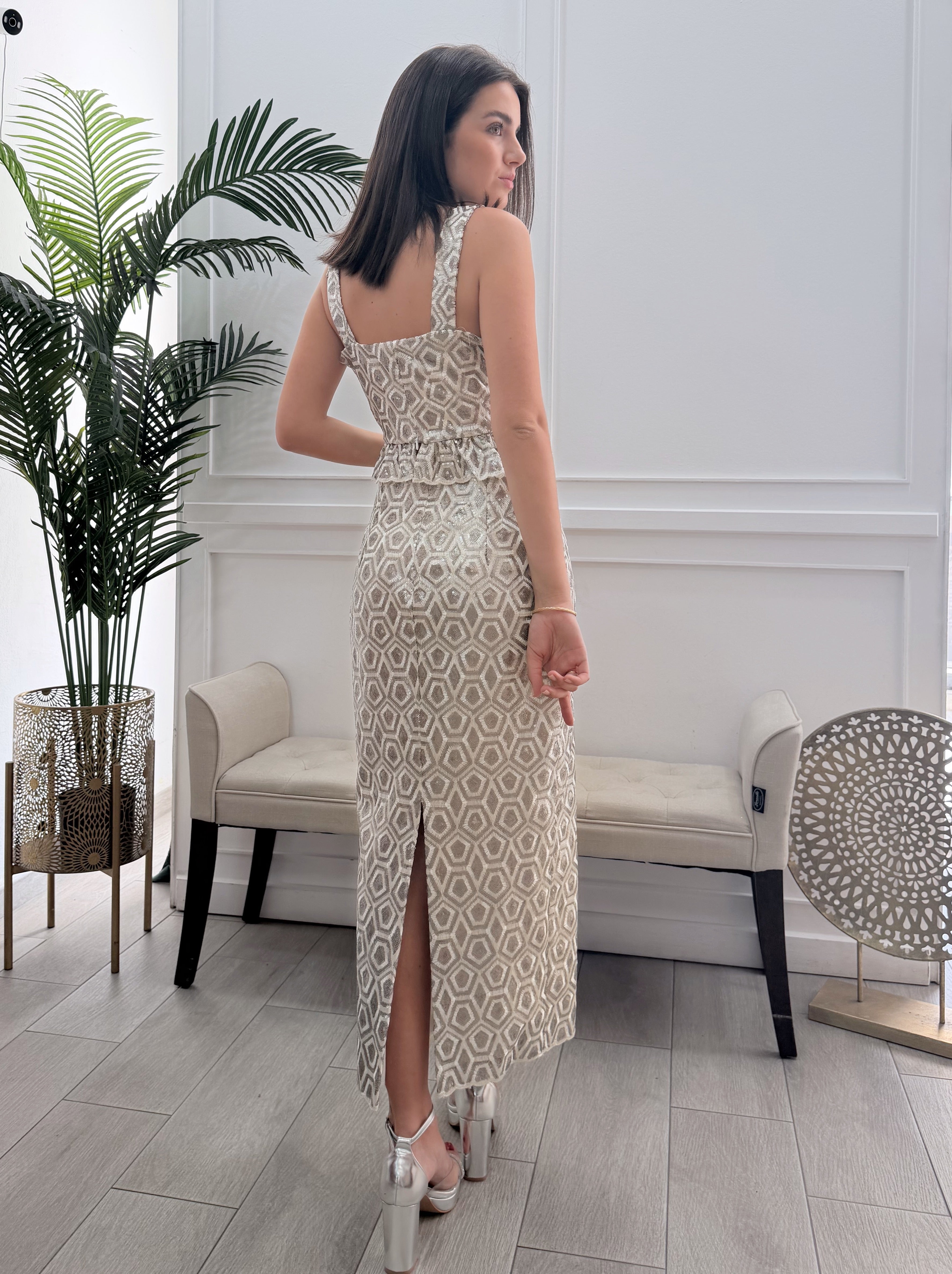 Conjunto Lentejuelas Plata