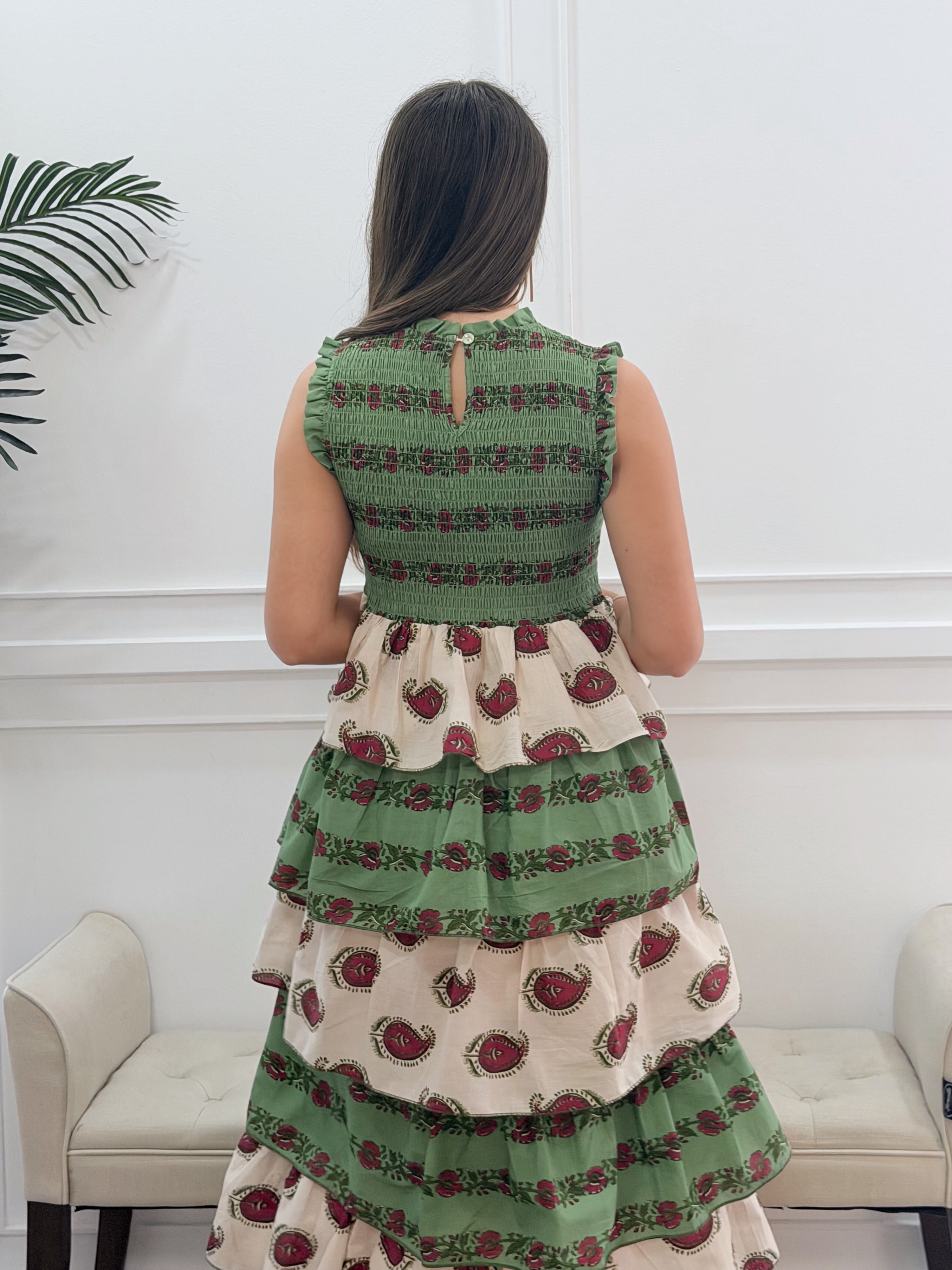 Vestido Antonella Estampado Verde