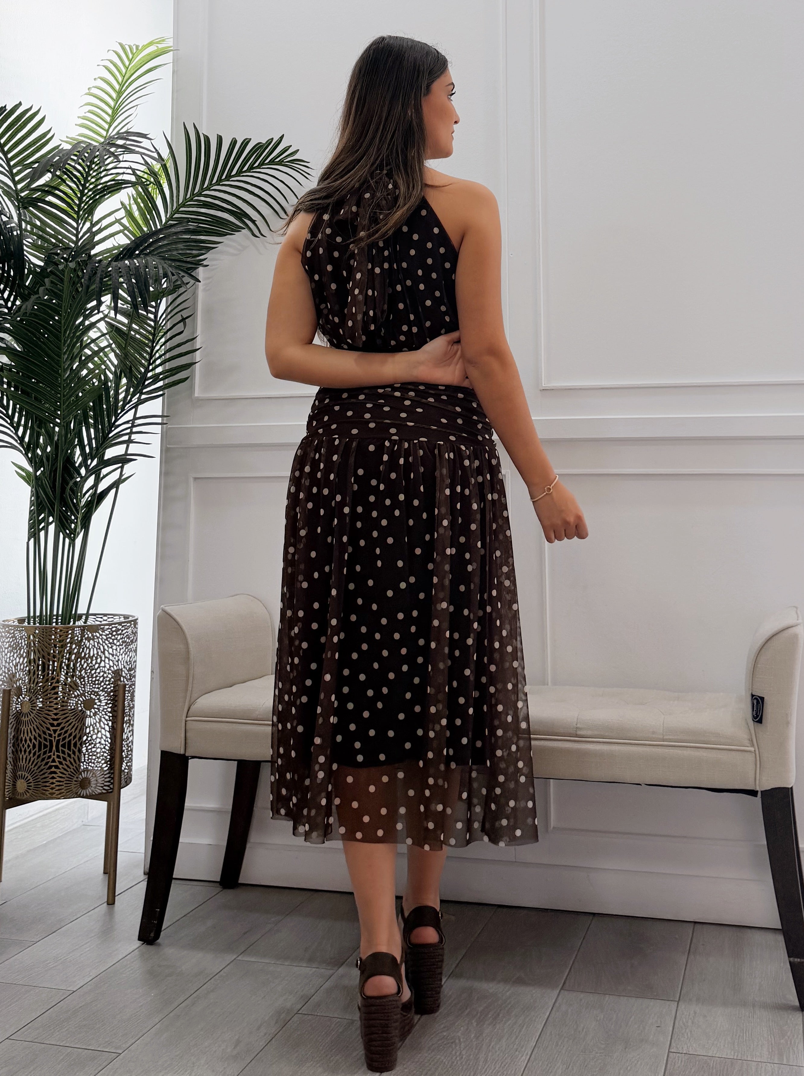 Vestido Thul Lunares Marrón