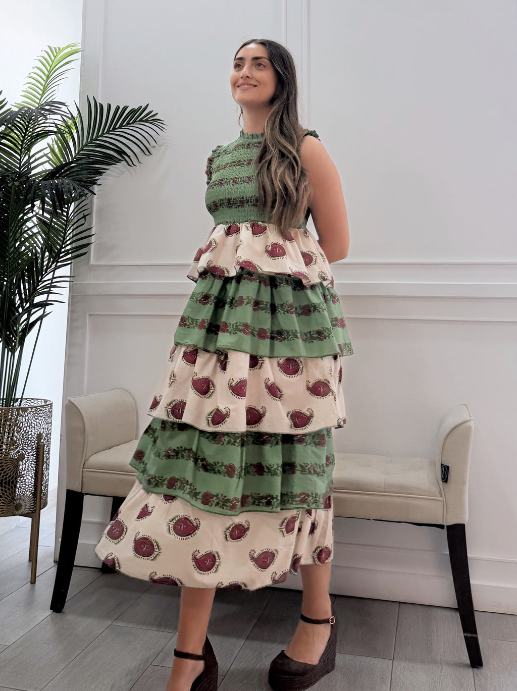 Vestido Antonella Estampado Verde