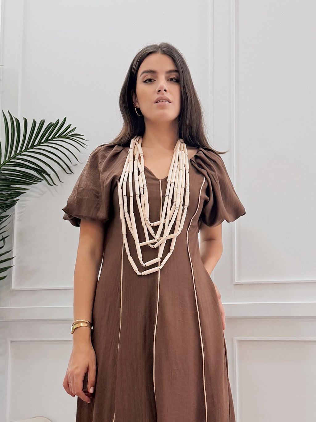 Collar Maxi Vueltas Beige