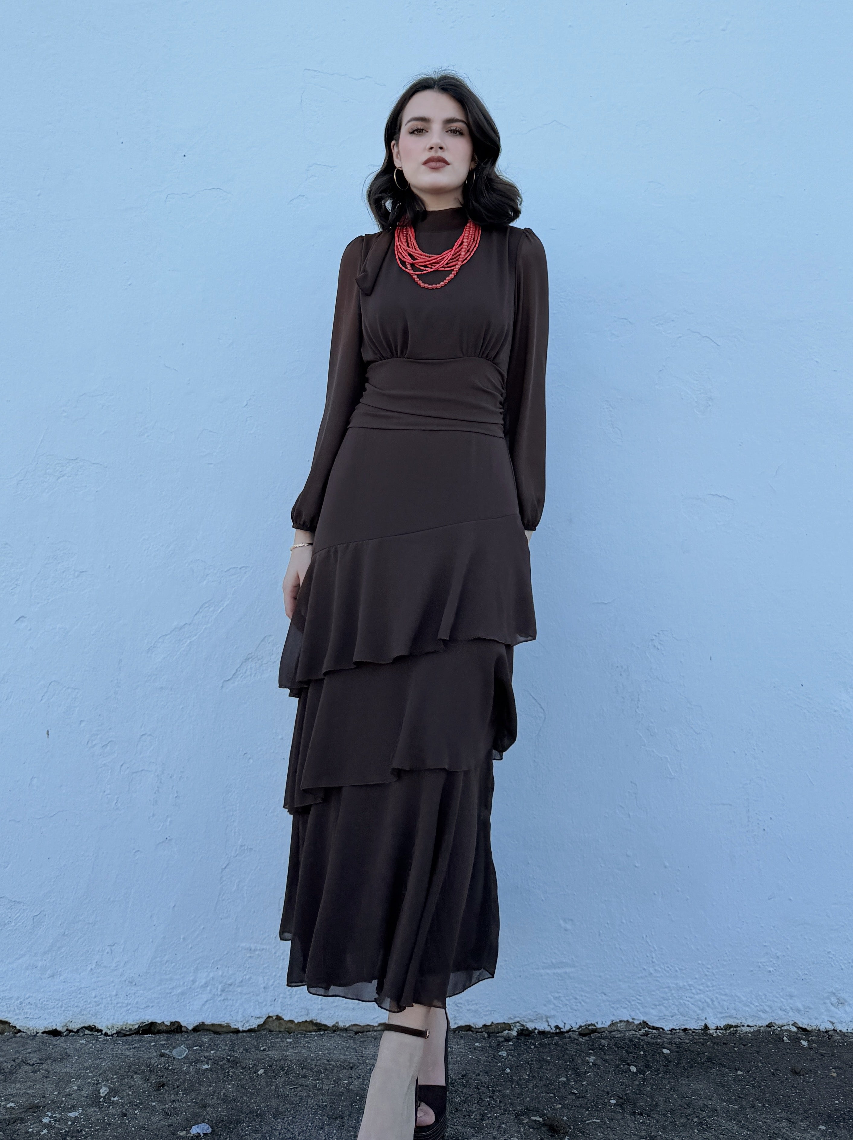 Vestido Paula Marrón