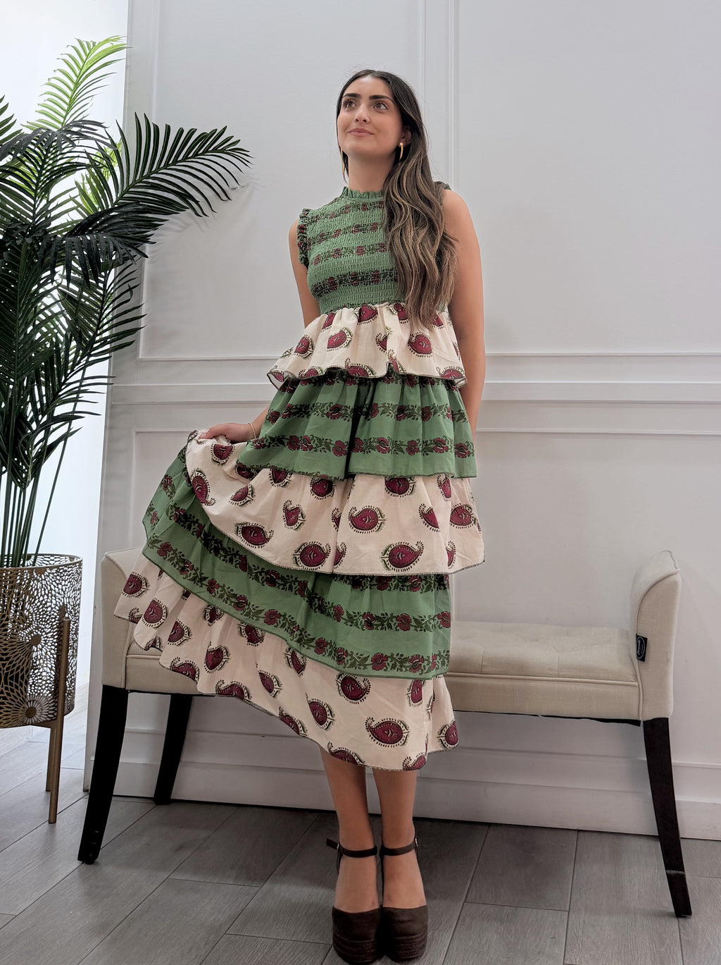 Vestido Antonella Estampado Verde