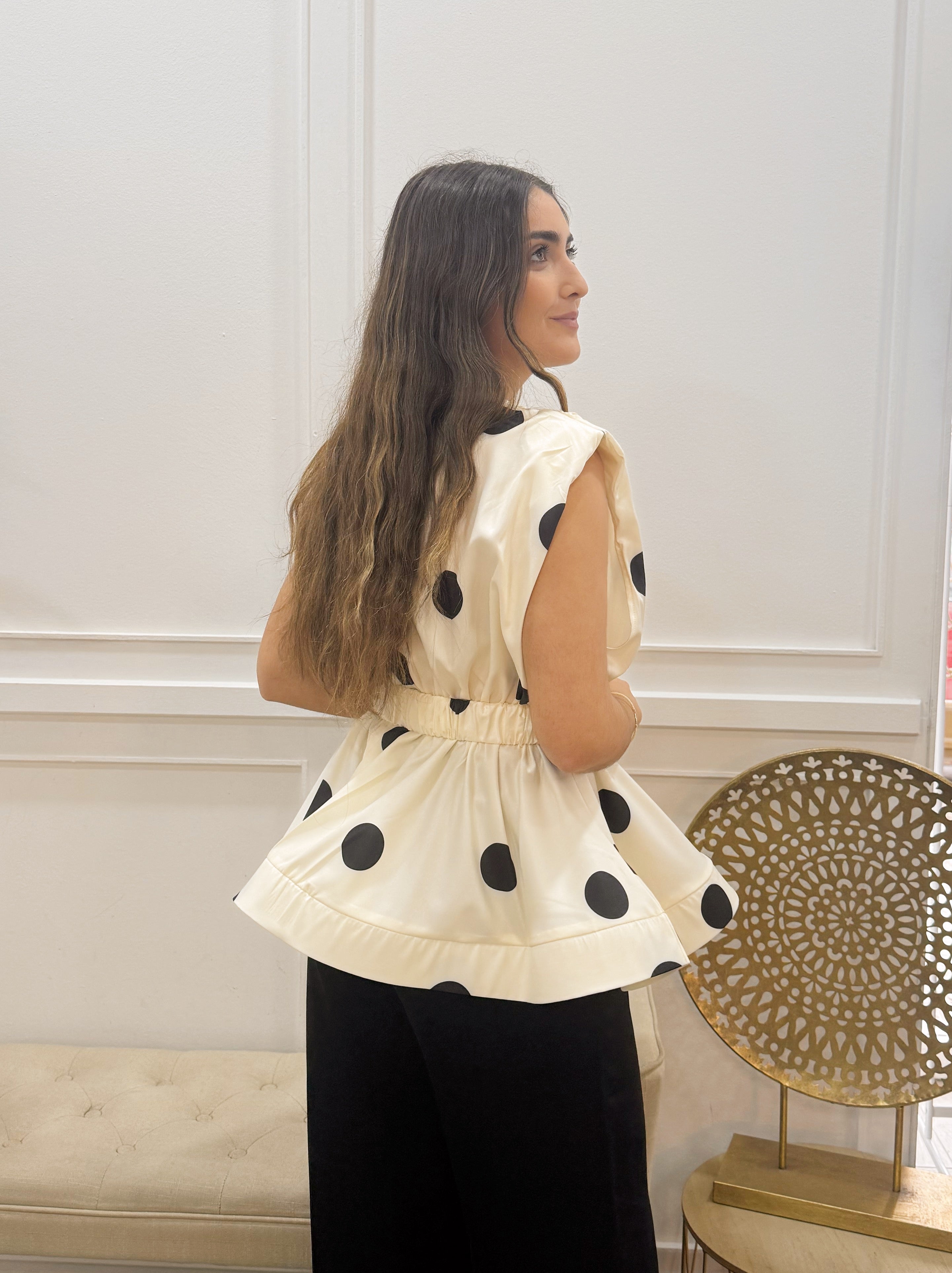 Blusa Lunares Beig