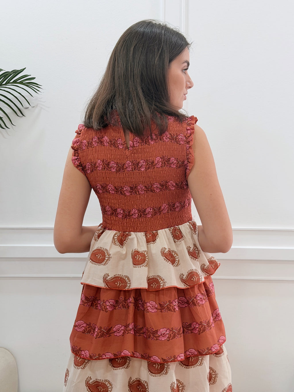 Vestido Antonella Estampado Teja