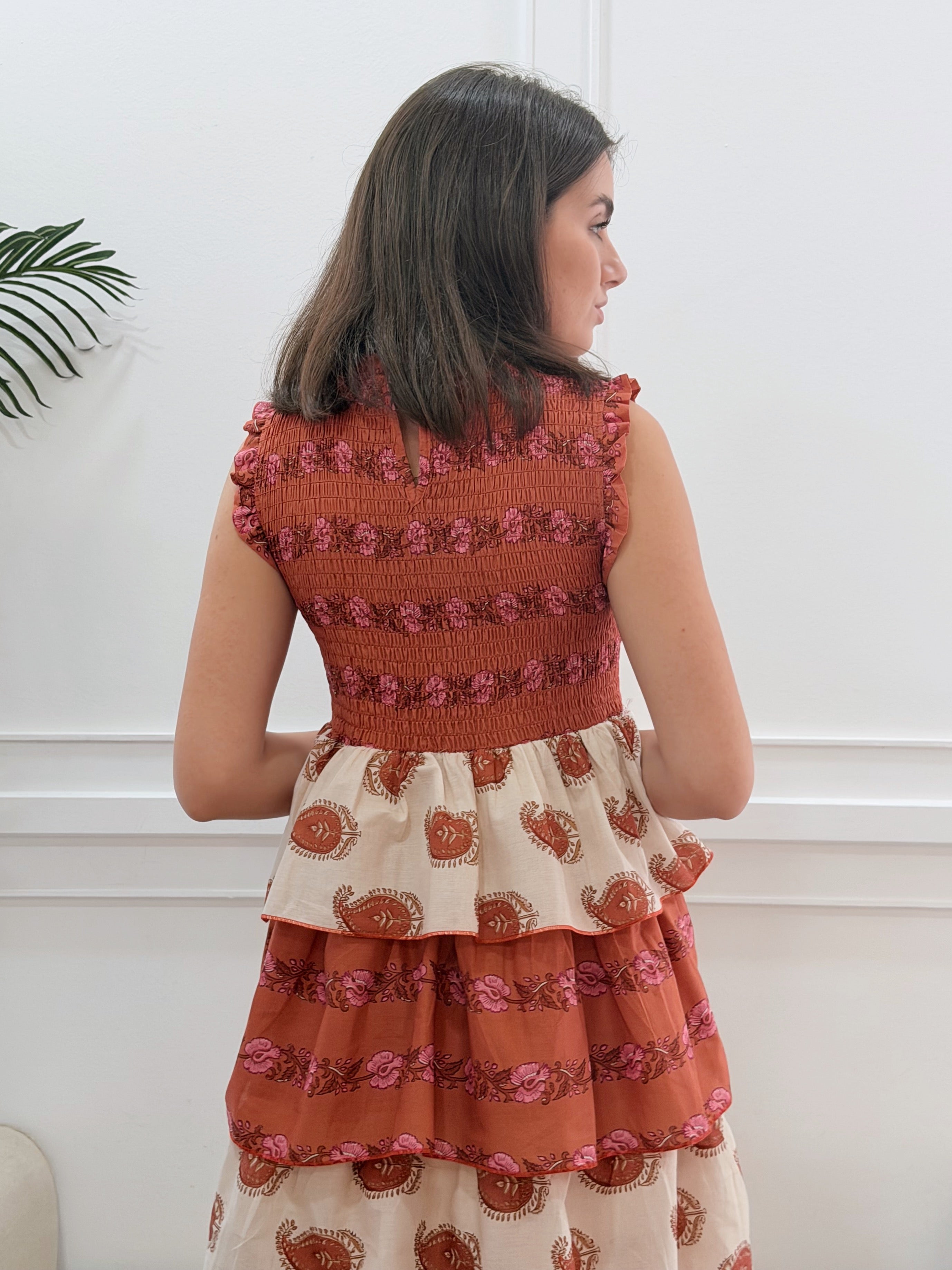 Vestido Antonella Estampado Teja