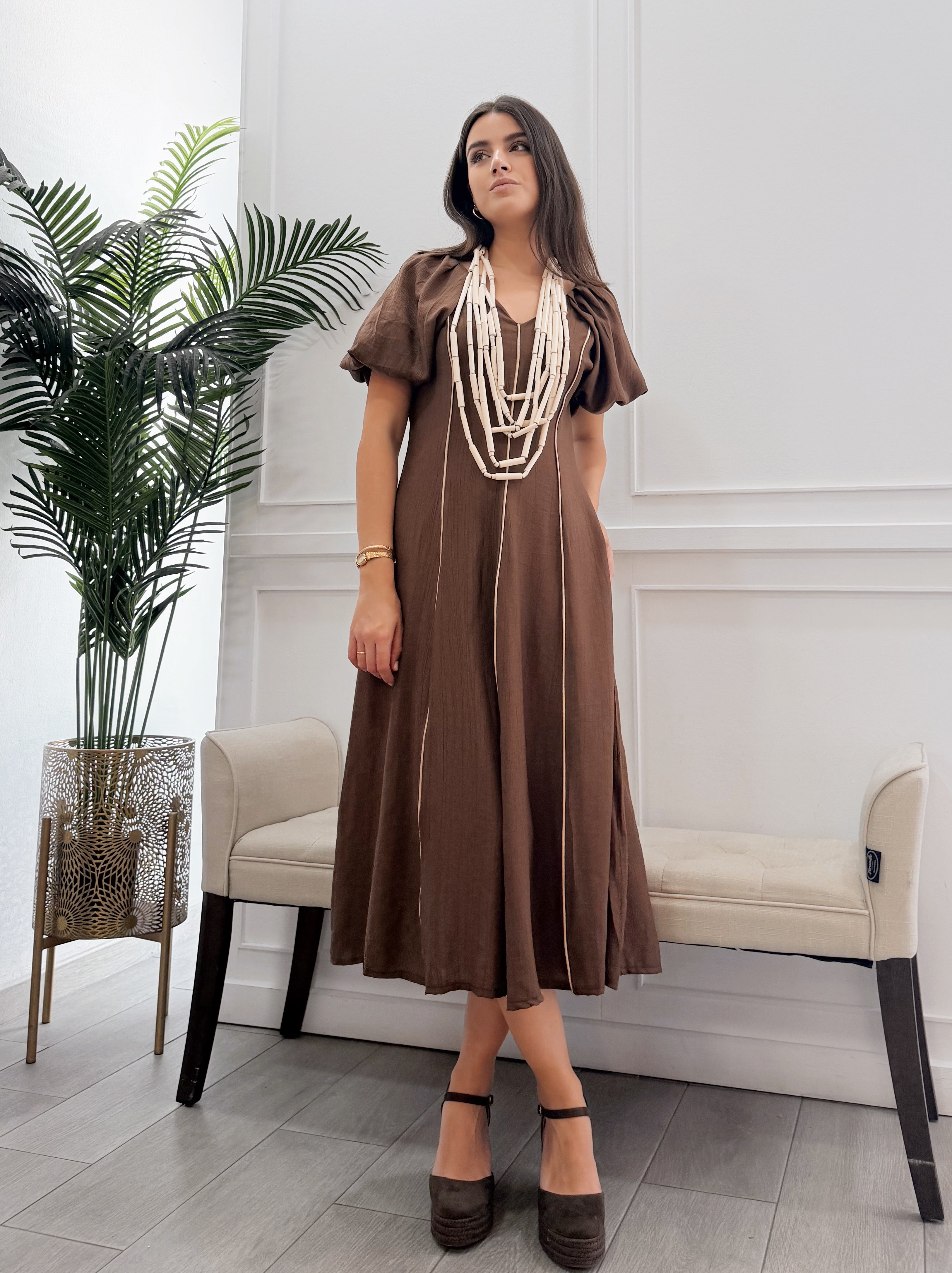 Vestido Irene Marrón