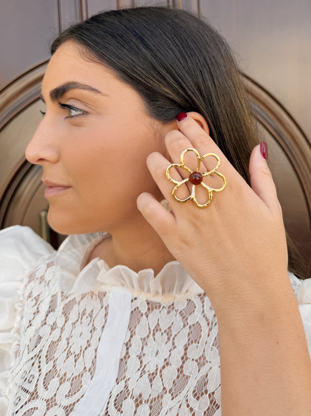 Anillo Dorado Flor