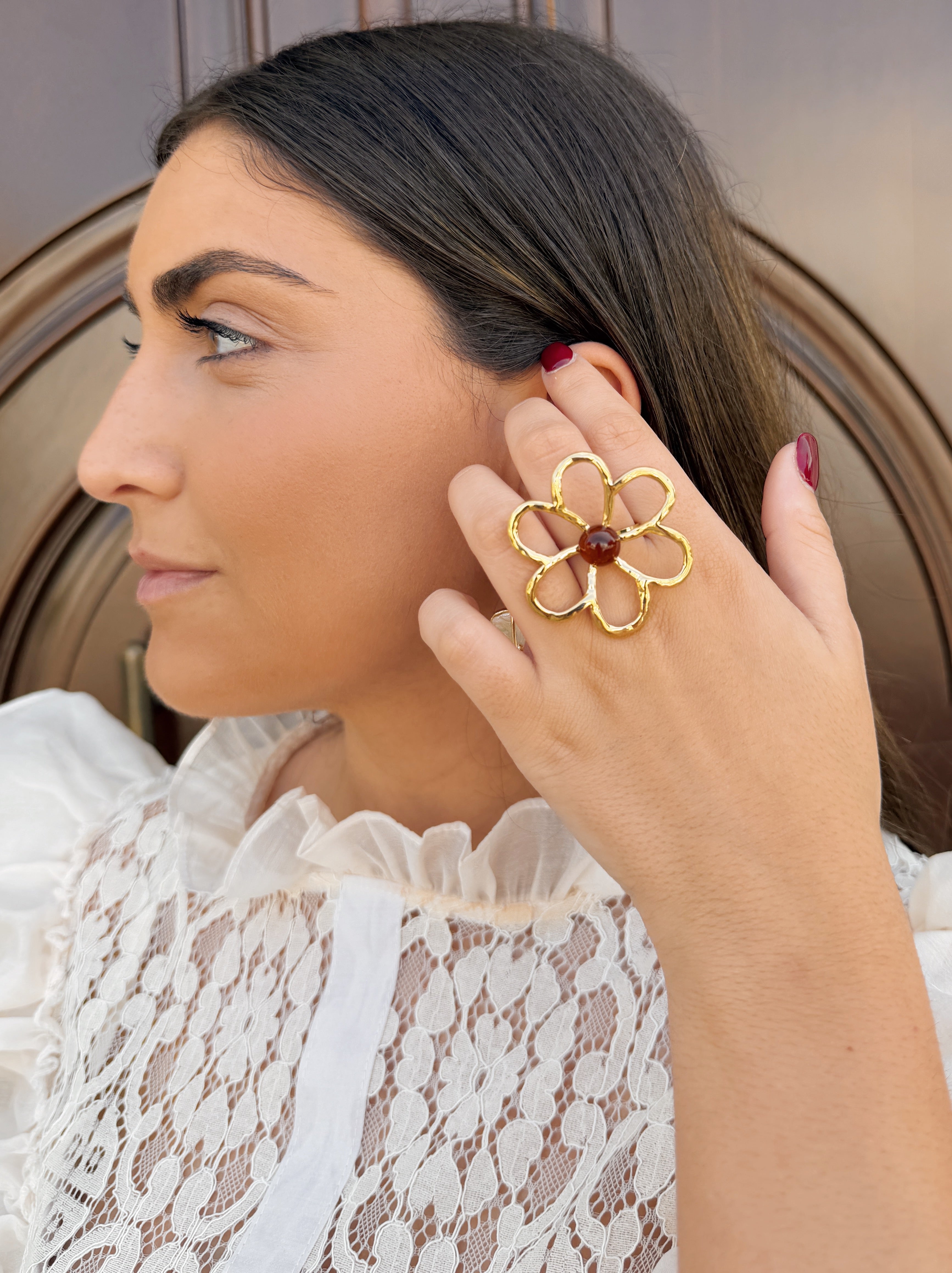 Anillo Dorado Flor