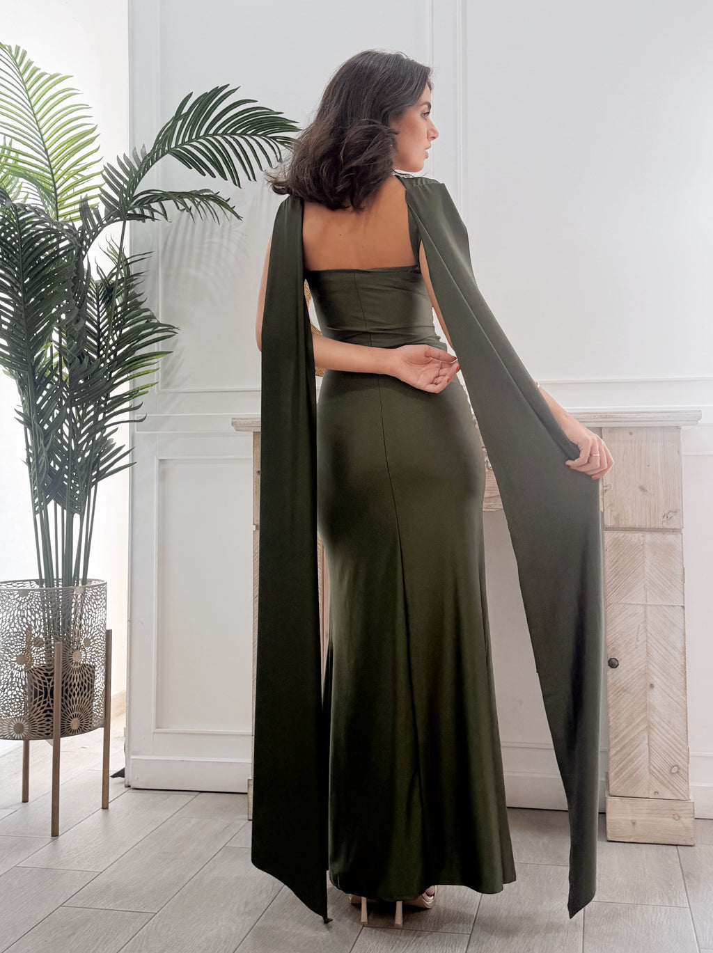 Vestido Carlota Verde Caqui