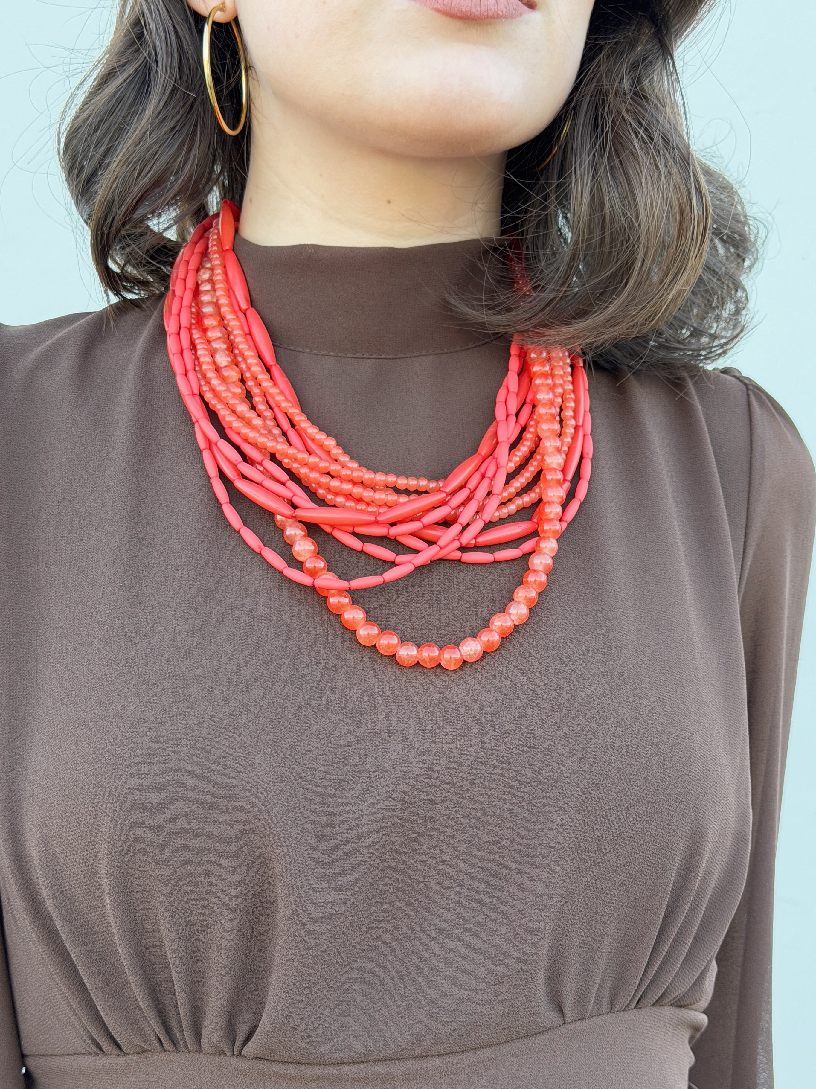 Collar Cuentas Corales