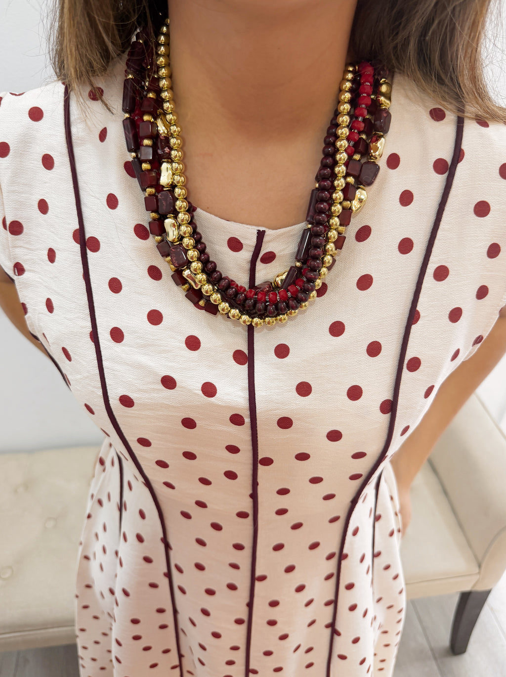 Collar Vueltas Burdeos