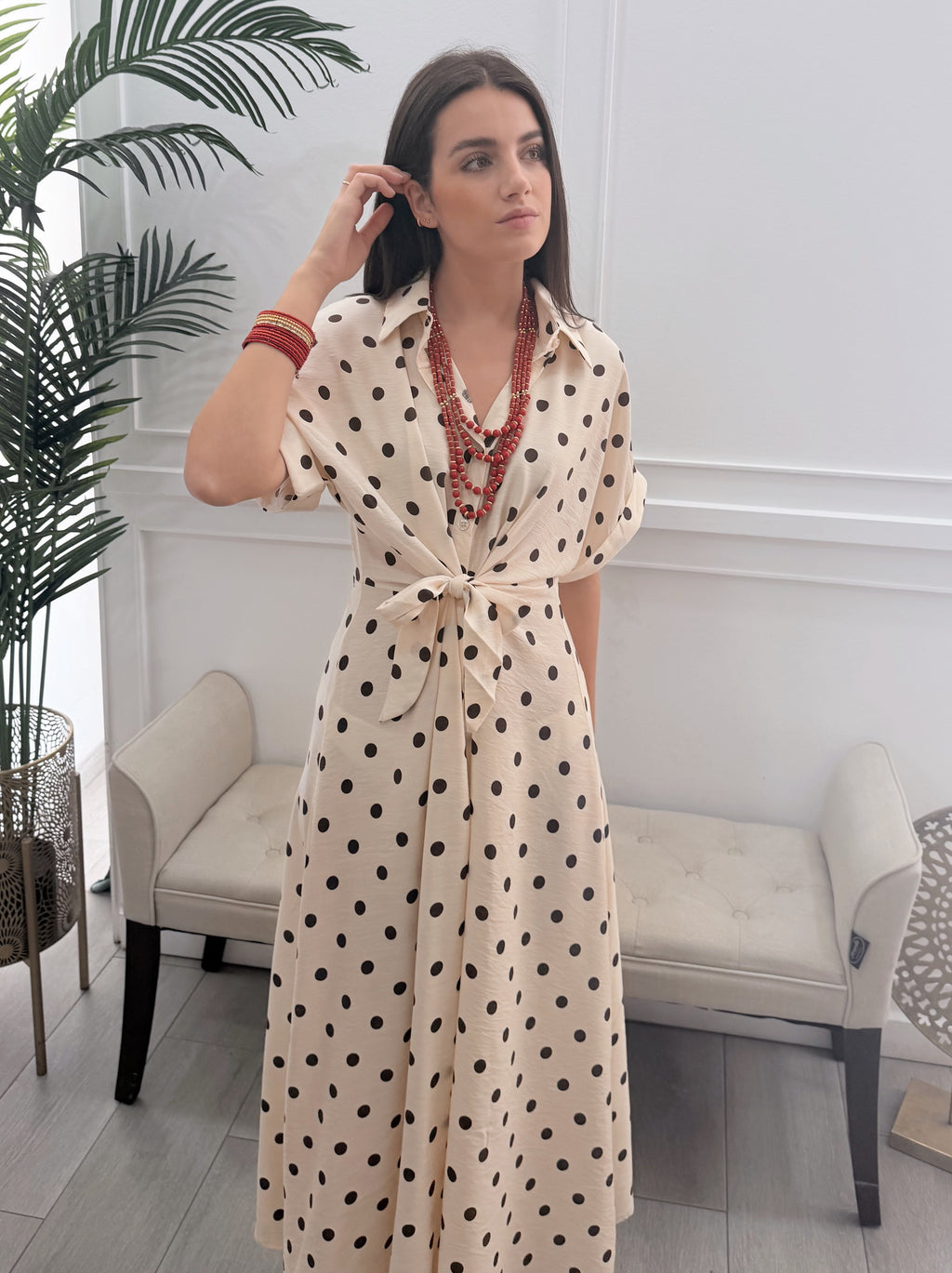 Vestido Camisero Lunares
