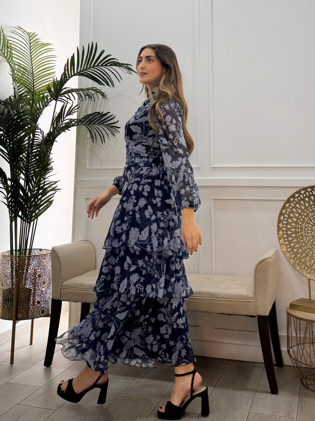 Vestido Paula Estampado Azul