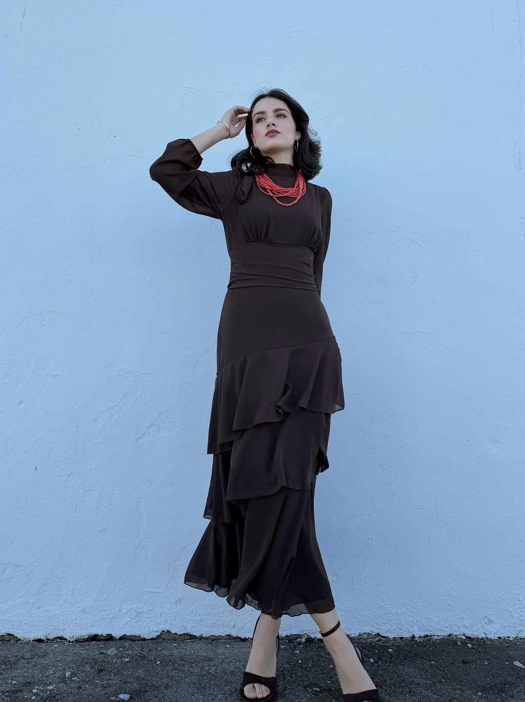 Vestido Paula Marrón