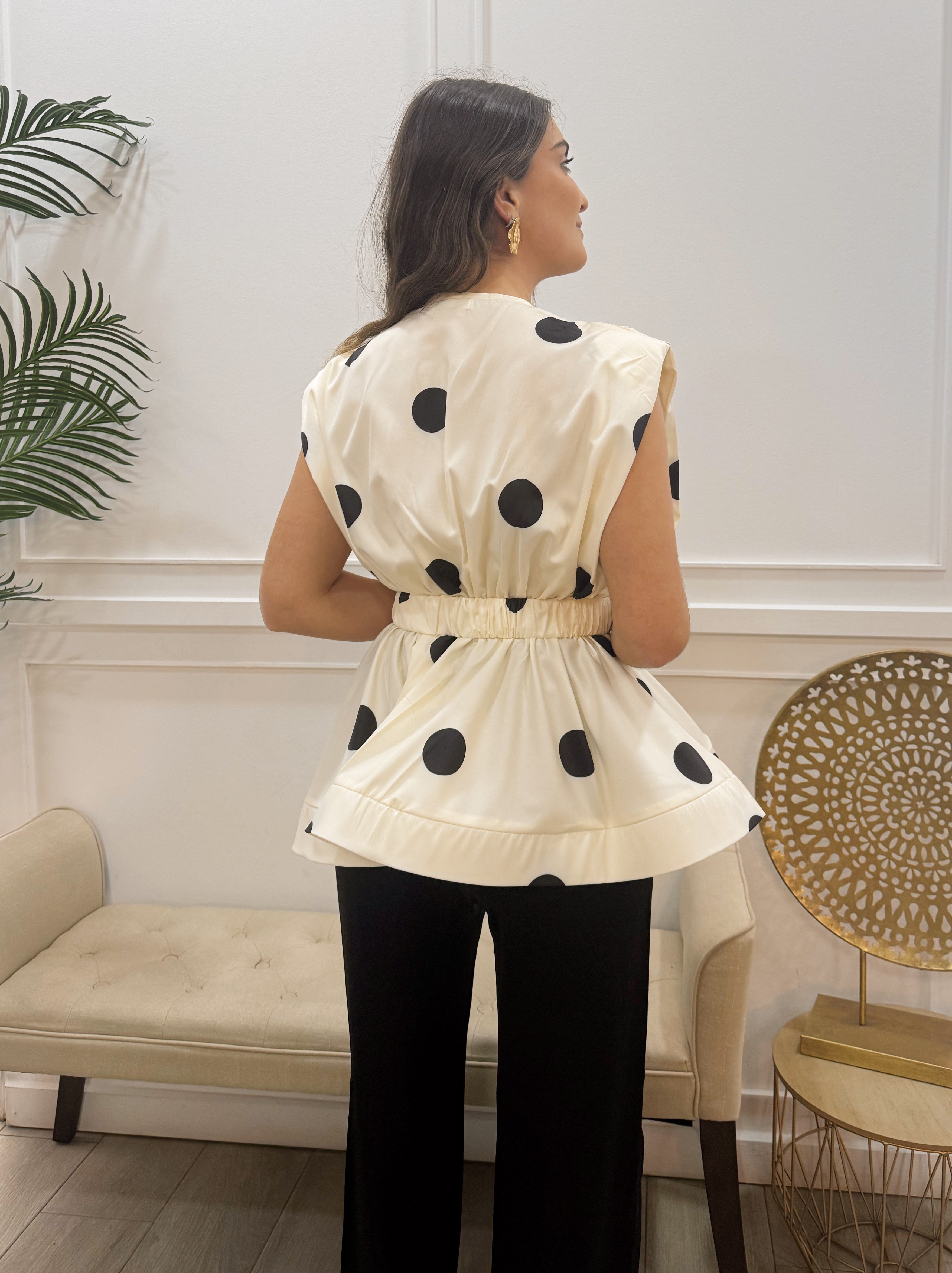 Blusa Lunares Beig