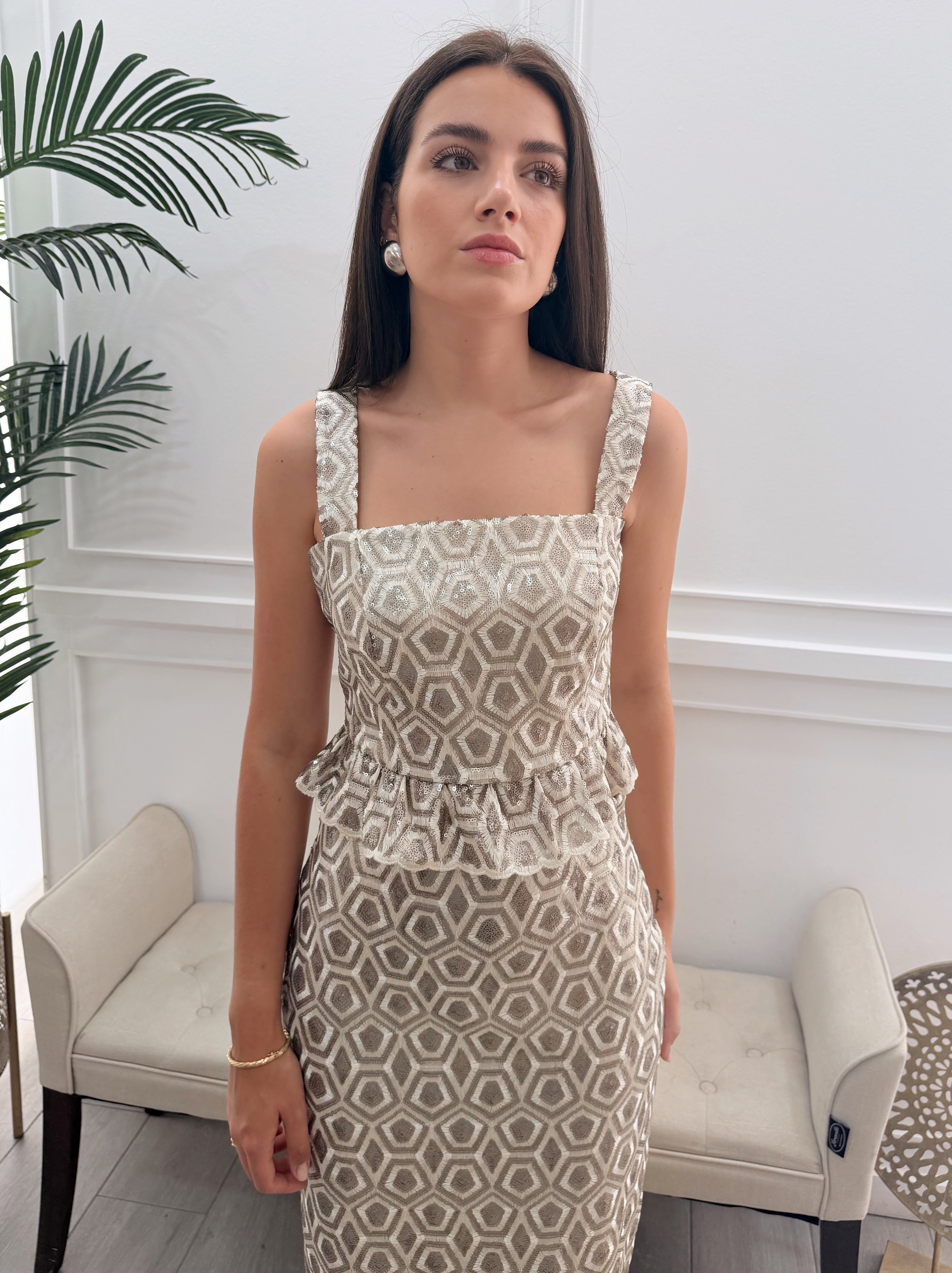 Conjunto Lentejuelas Plata